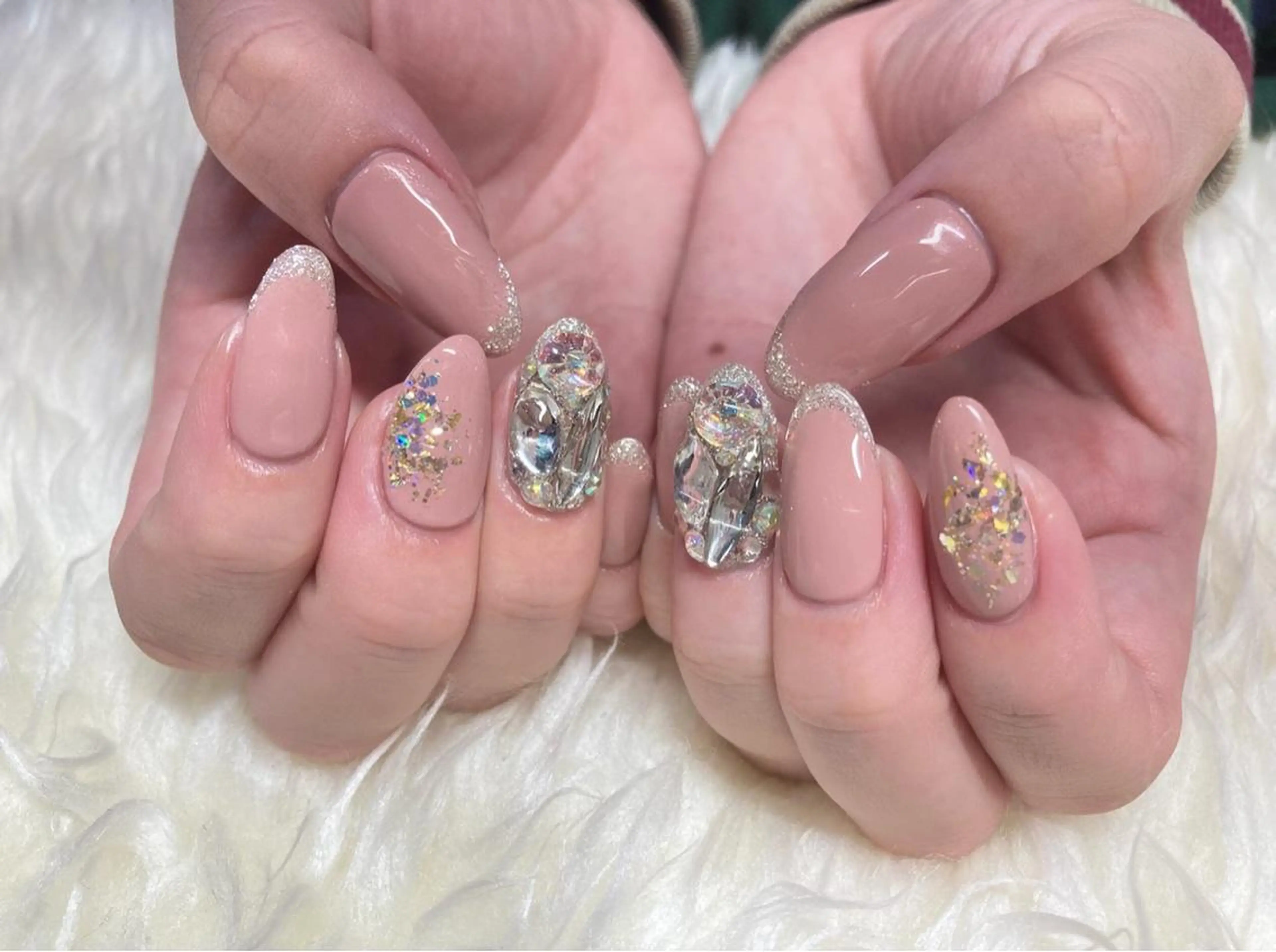 ネイル フレンチネイル ジェルネイル 韓国ネイル パラジェル ブライダルネイル ハンドネイル Nail&eye Belire 新宿のネイルデザイン