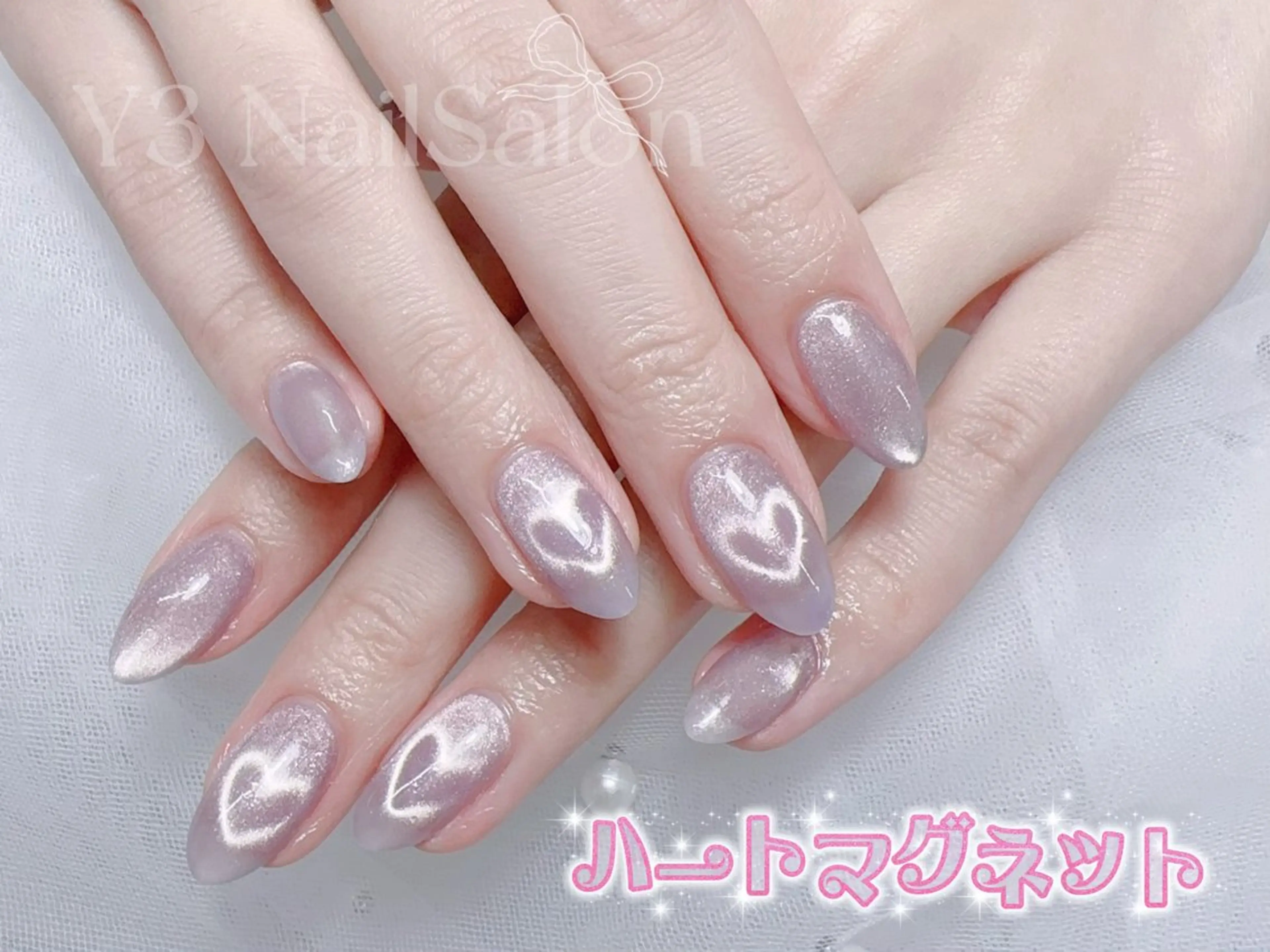 ネイル ハート マグネットネイル ハンドネイル Y3 NailSalonのネイルデザイン