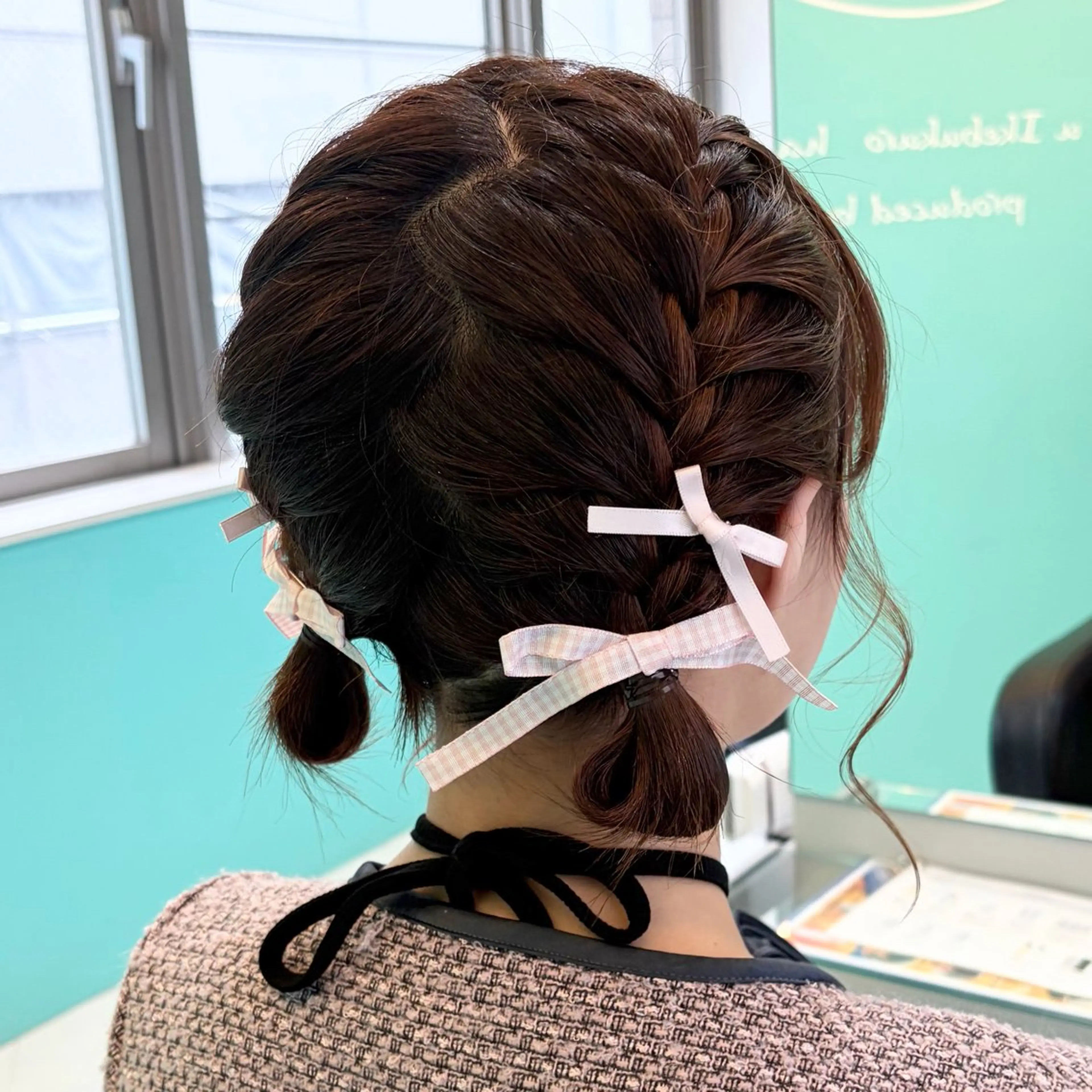 ショート ヘアアレンジ お団子ヘア デザインカラー/ ボブ/Natsukiのヘアスタイル