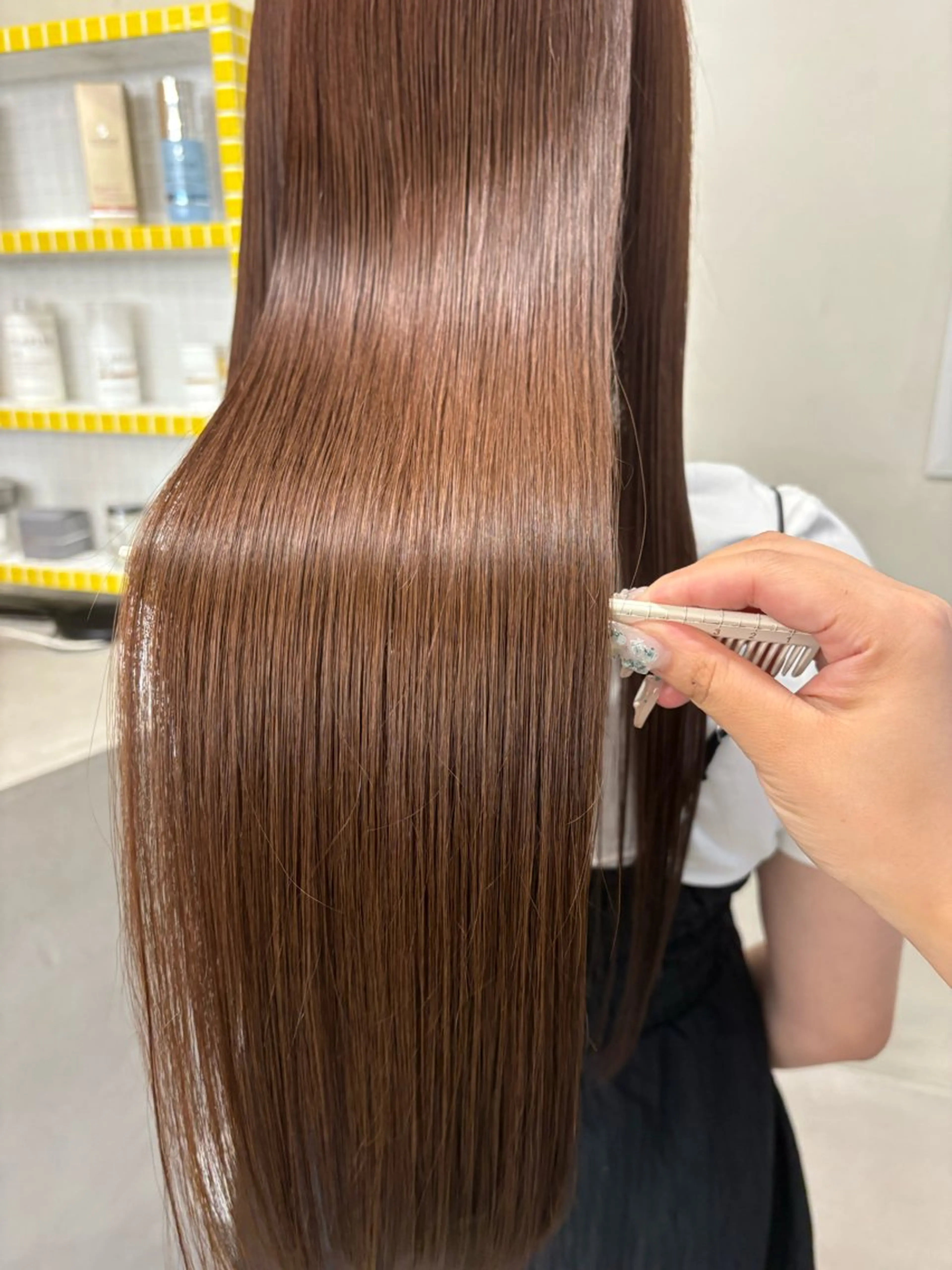 ロング カラー ブリーチ ダブルカラー カット ヘアカラー トリートメント トレンドカラー🥣／ ヘアアレンジ✩.*˚のヘアスタイル