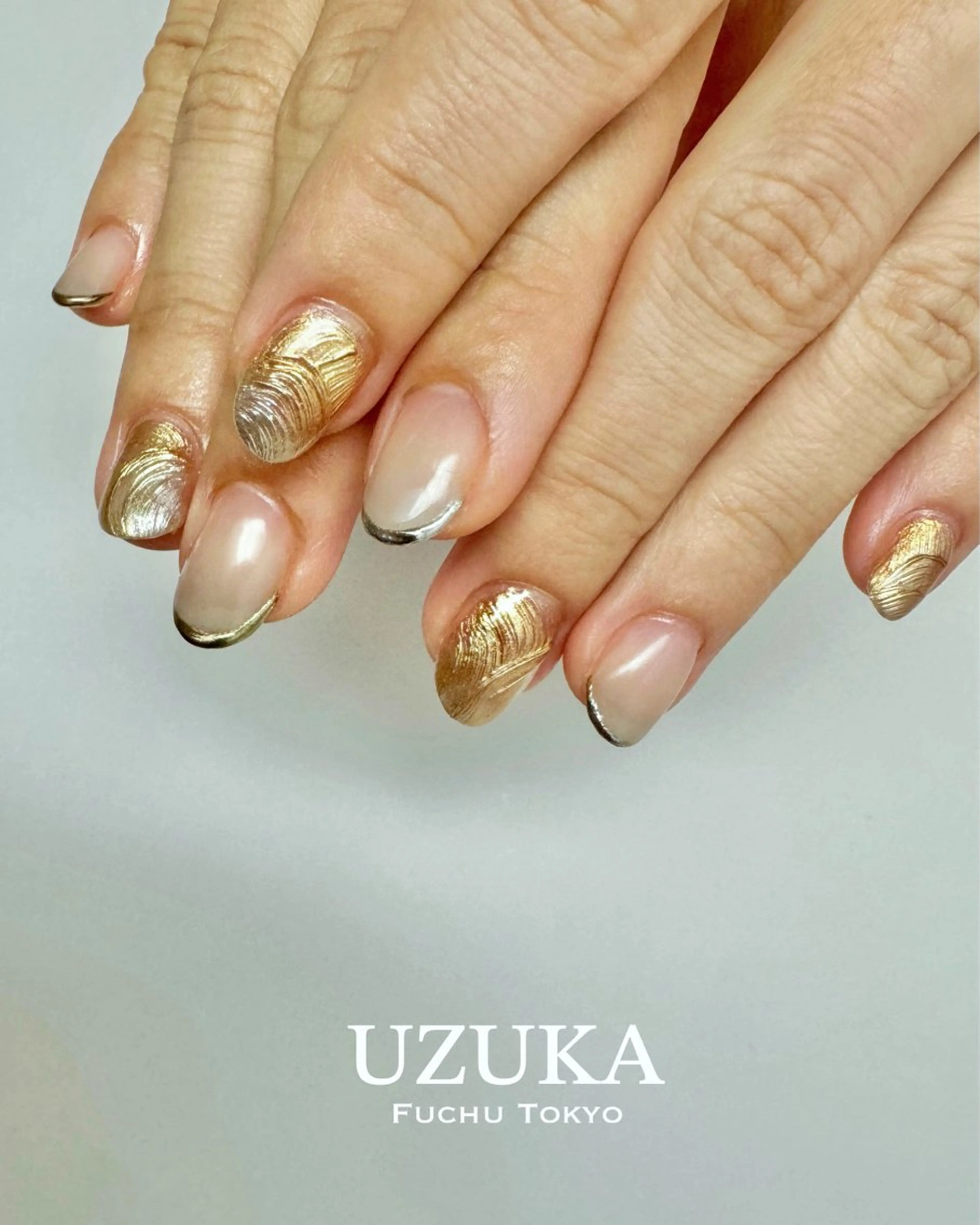 ネイル フレンチネイル ミラーネイル 【 enn 】 Uzuka Yukaのネイルデザイン