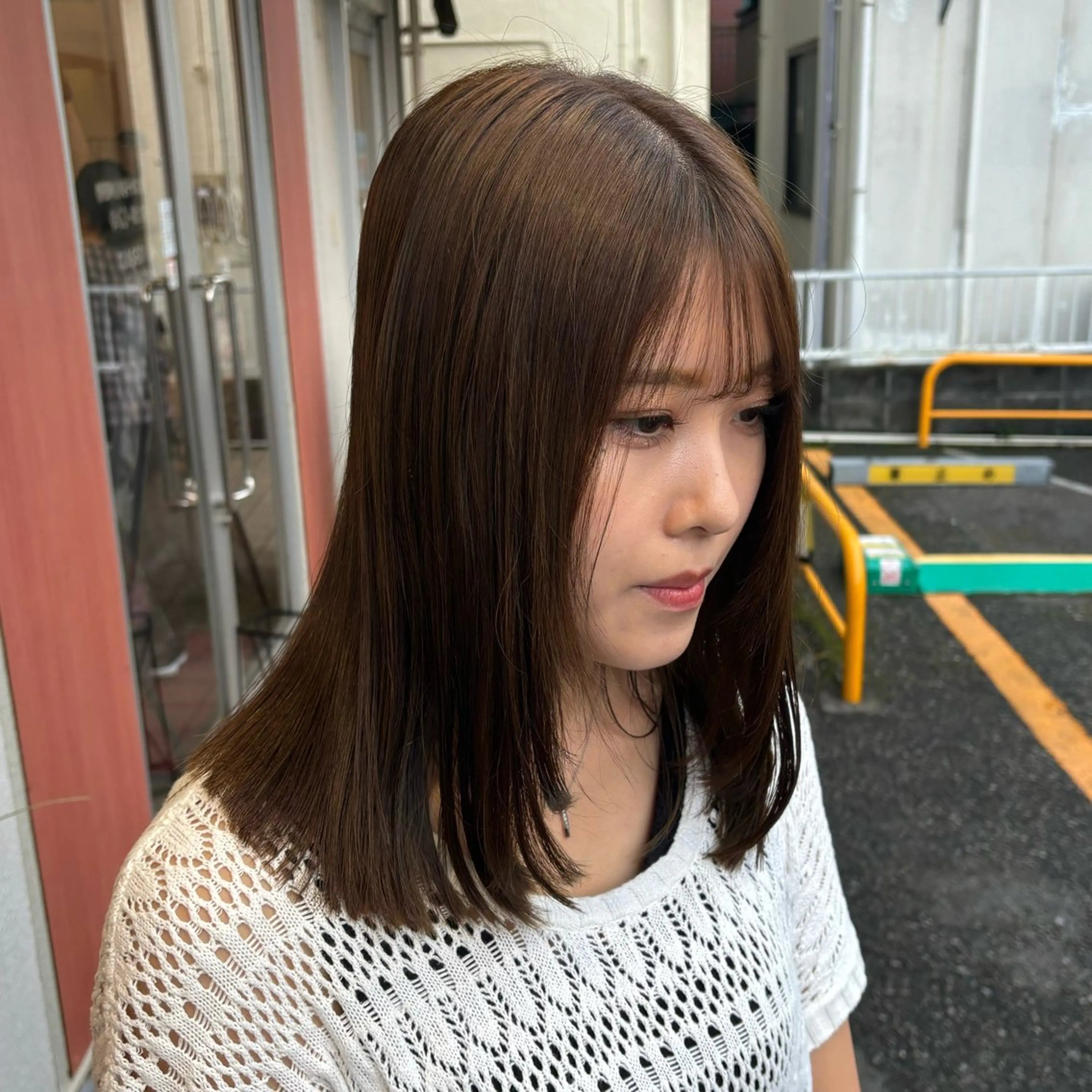 ミディアム レイヤーカット カット ヘアカラー 🎀ハイトーン/ 艶カラー/夕月🎀のヘアスタイル