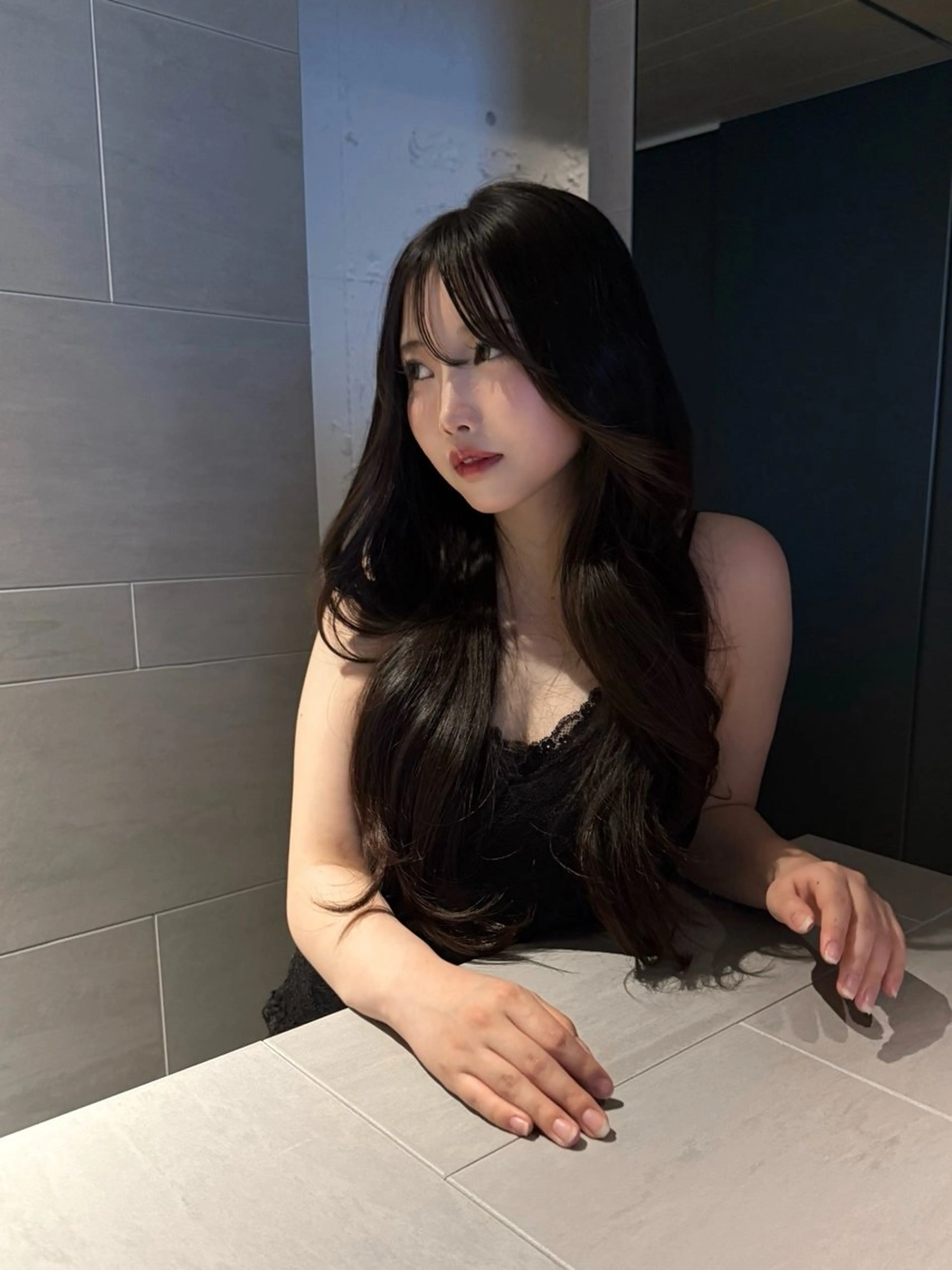 ロング カット ヘアカラー トリートメント 表参道ハイトーン 韓国ヘア長田雄希のヘアスタイル