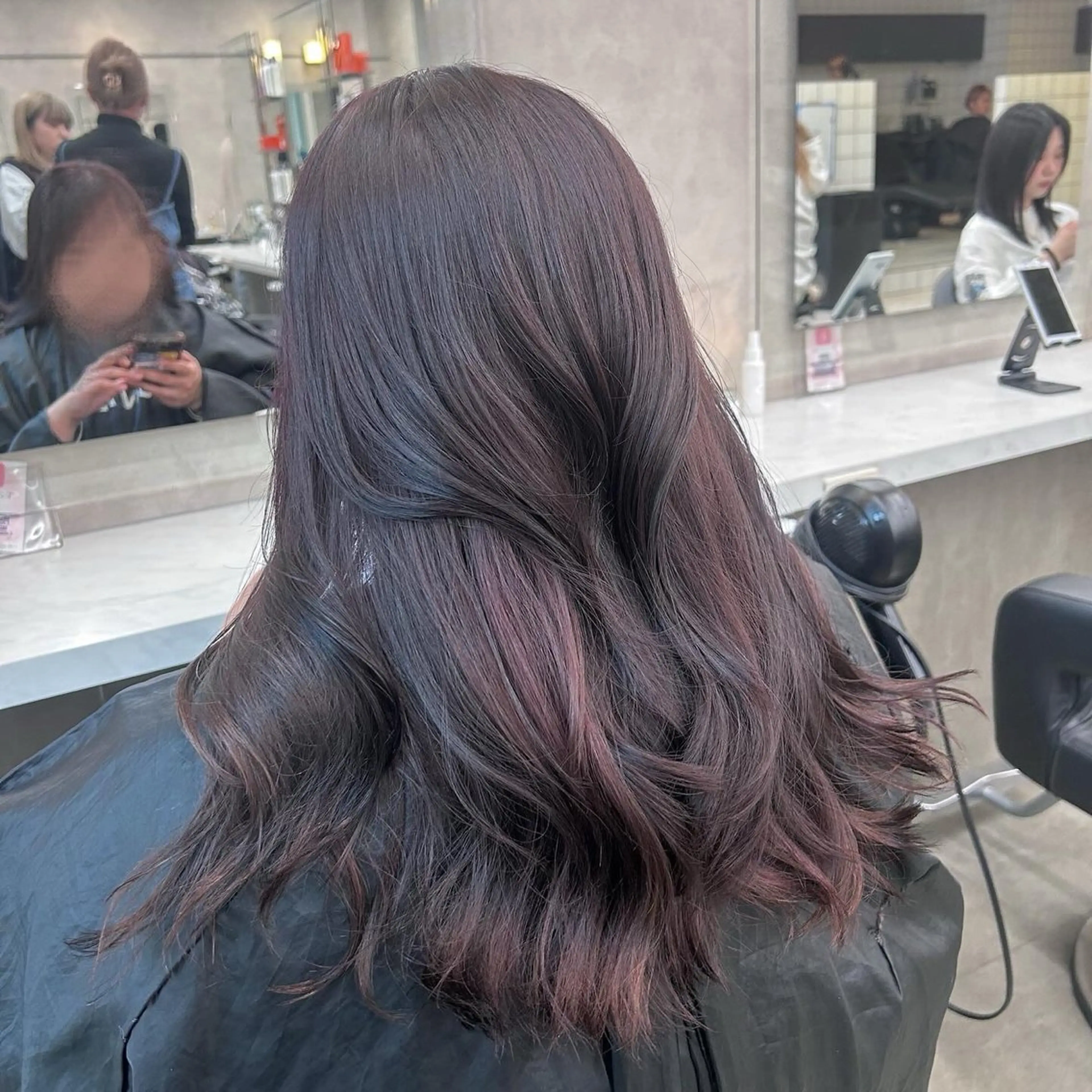 ロング カラー パーマ ヘアアレンジ メンズ キッズ ブリーチなしカラー/ ブラウン/レイヤーのヘアスタイル