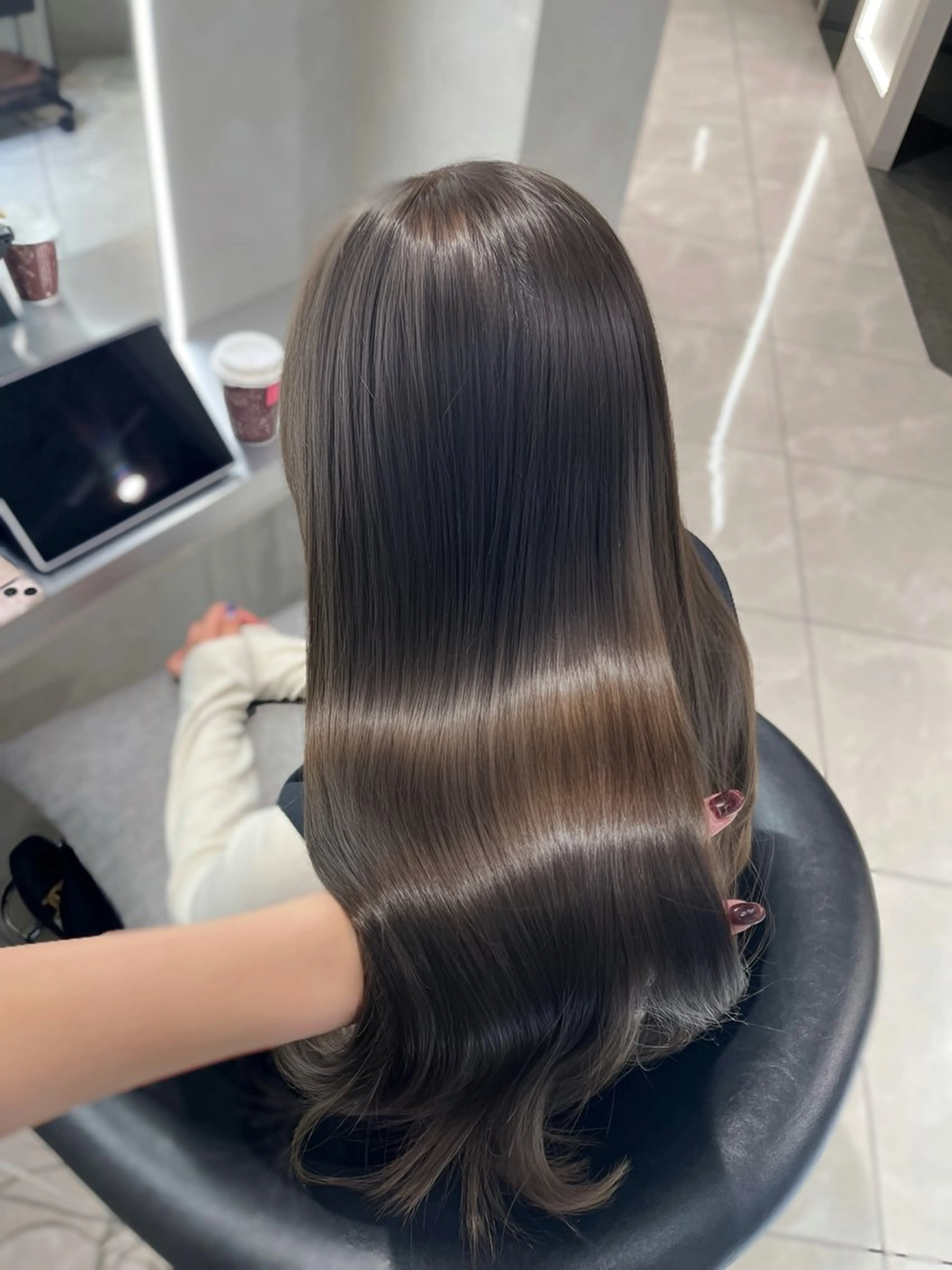 ロング カラー 透明感カラー グレージュ カット ヘアカラー トリートメント 韓国レイヤー×モテ髪 /MITSUKI🤍のヘアスタイル