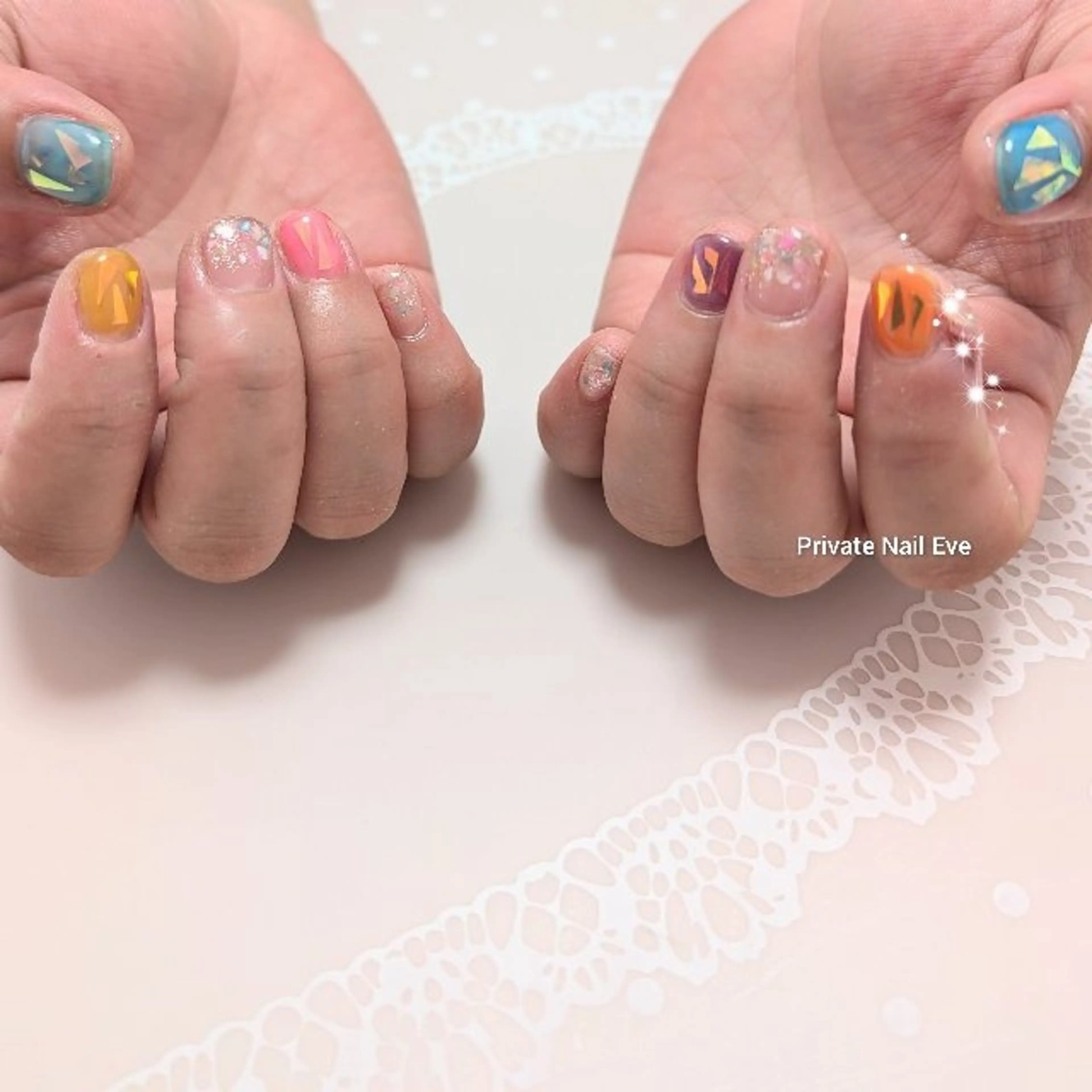 ネイル 氷ネイル・うるうるネイル ハンドネイル ネイル junkoのネイルデザイン