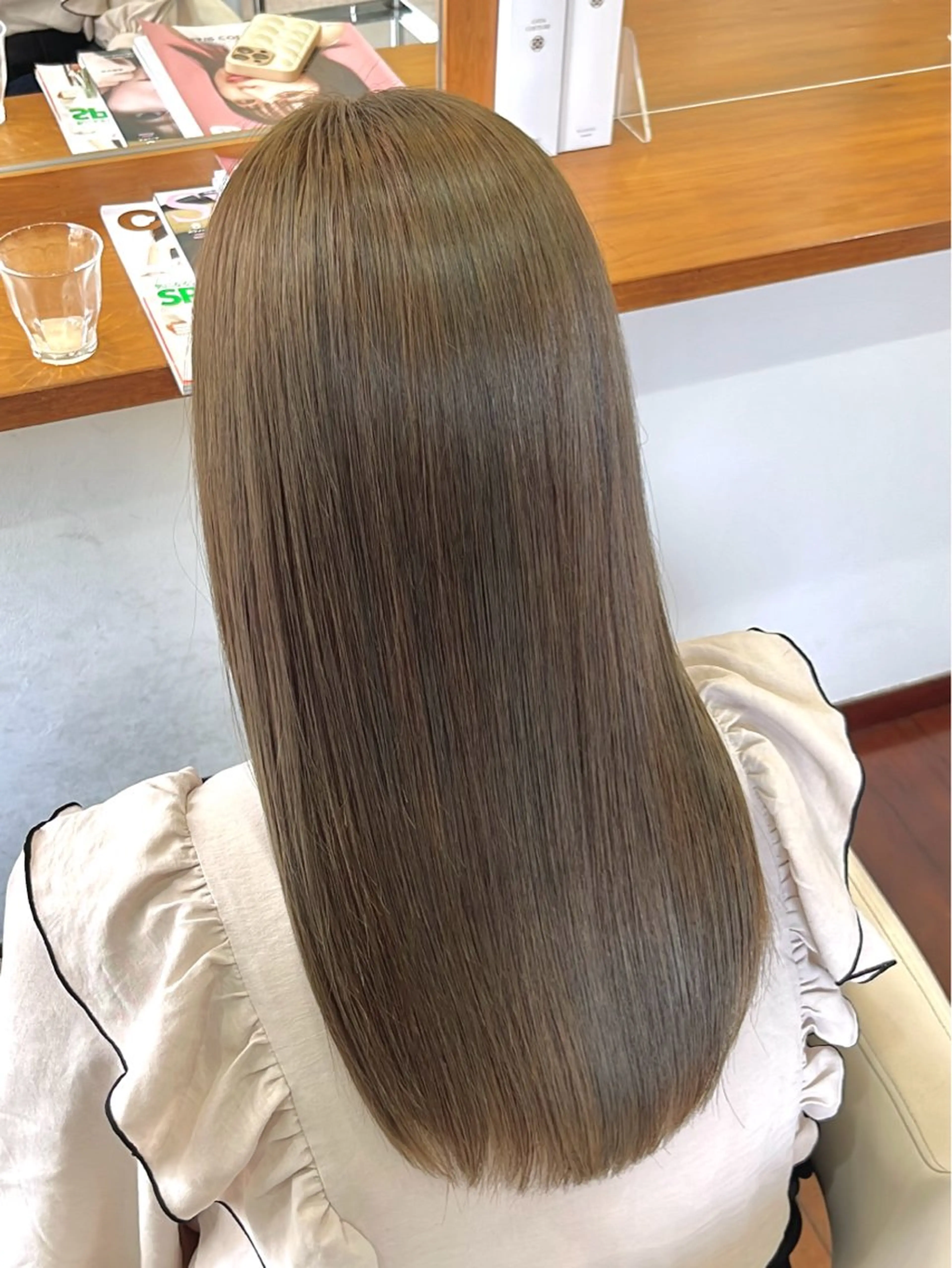 ロング 髪質改善 カット 縮毛矯正 トリートメント 今在家 玲【艶髪スト レート/メンズ】のヘアスタイル