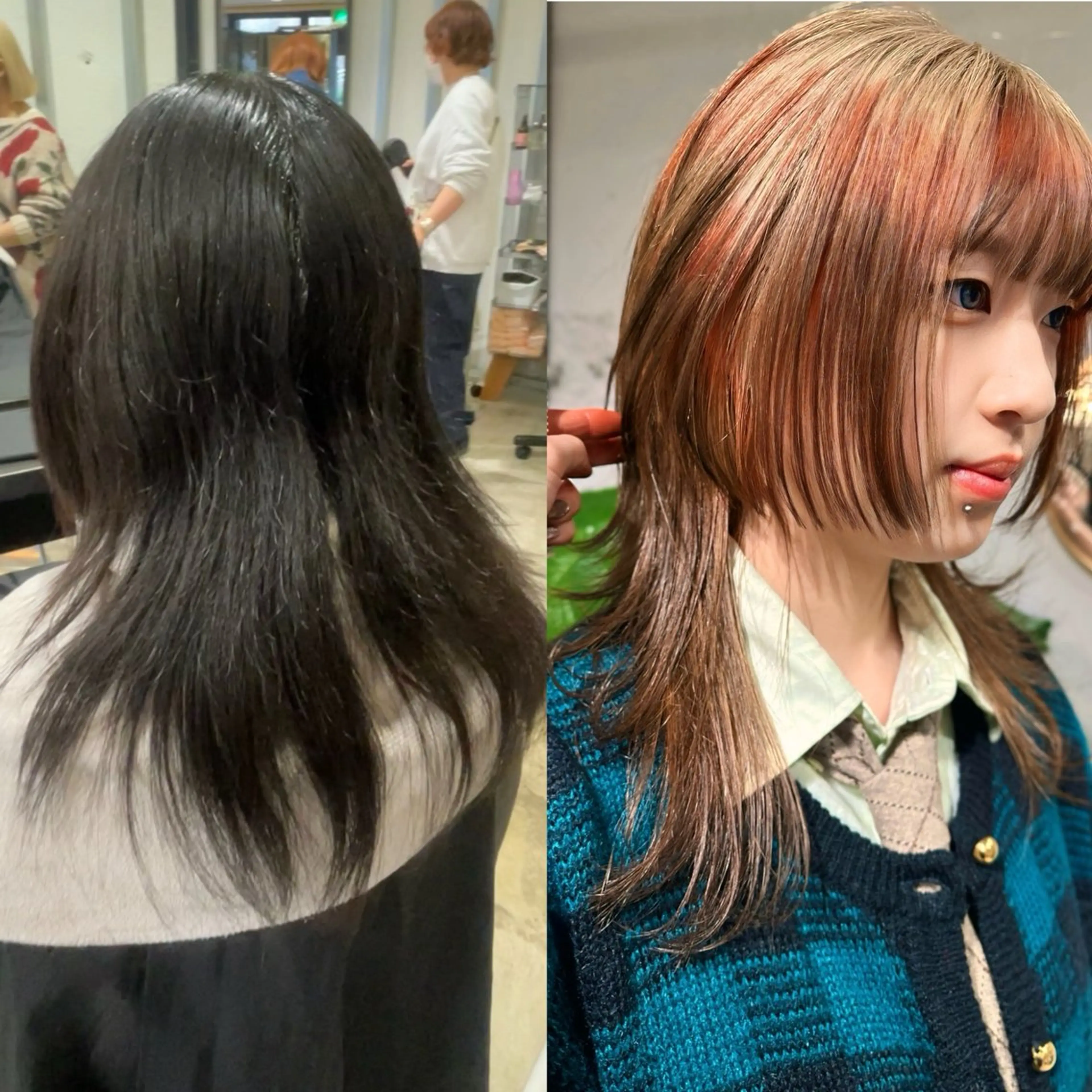 セミロング カラー 黒髪 卒業式のヘアスタイル ウルフ/似合わせ レイヤー/RIHOのヘアスタイル