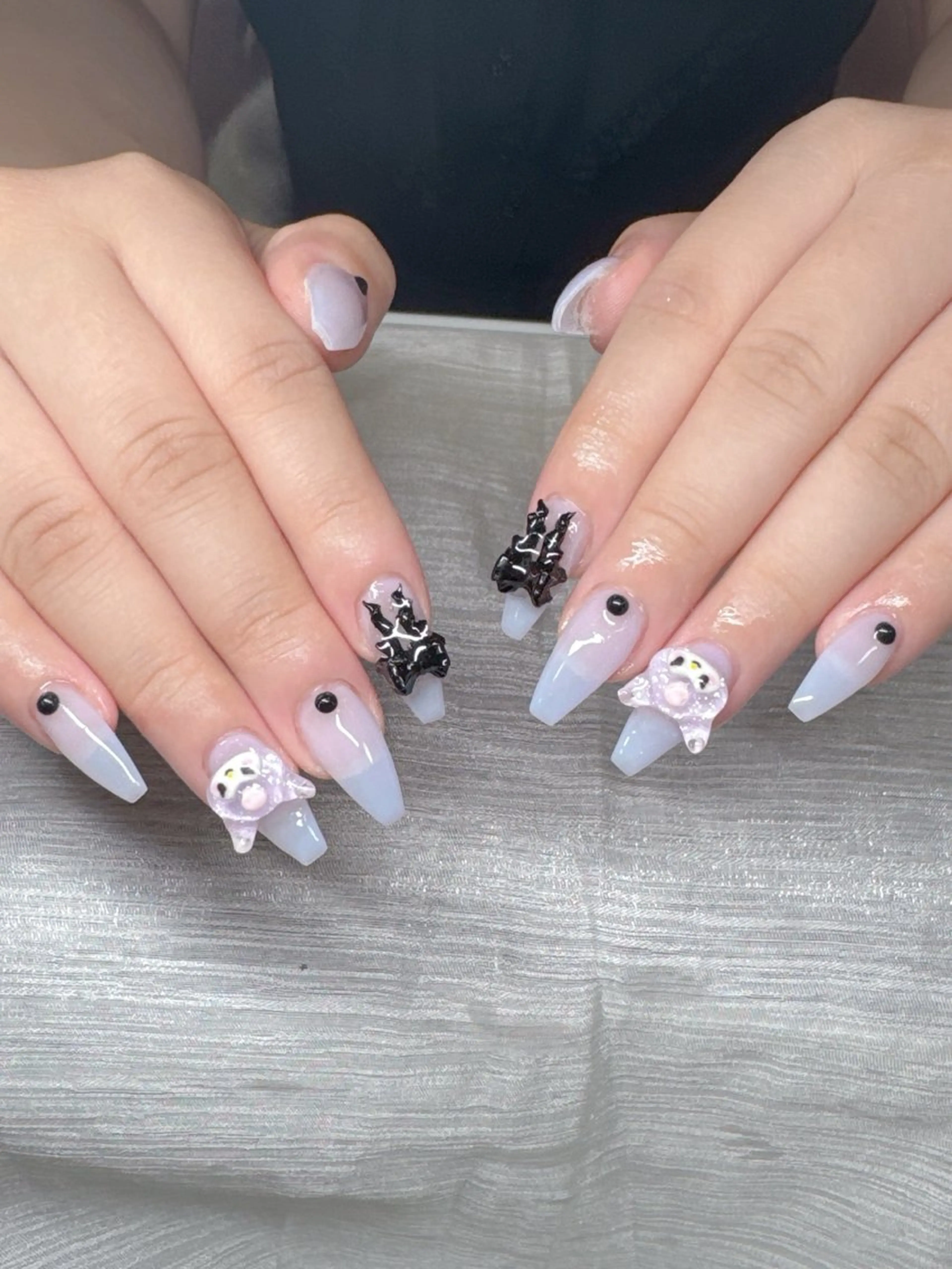 ネイル オーロラネイル チークネイル 長さ出し フットネイル フレンチネイル ハンドネイル Lee Ainのネイルデザイン