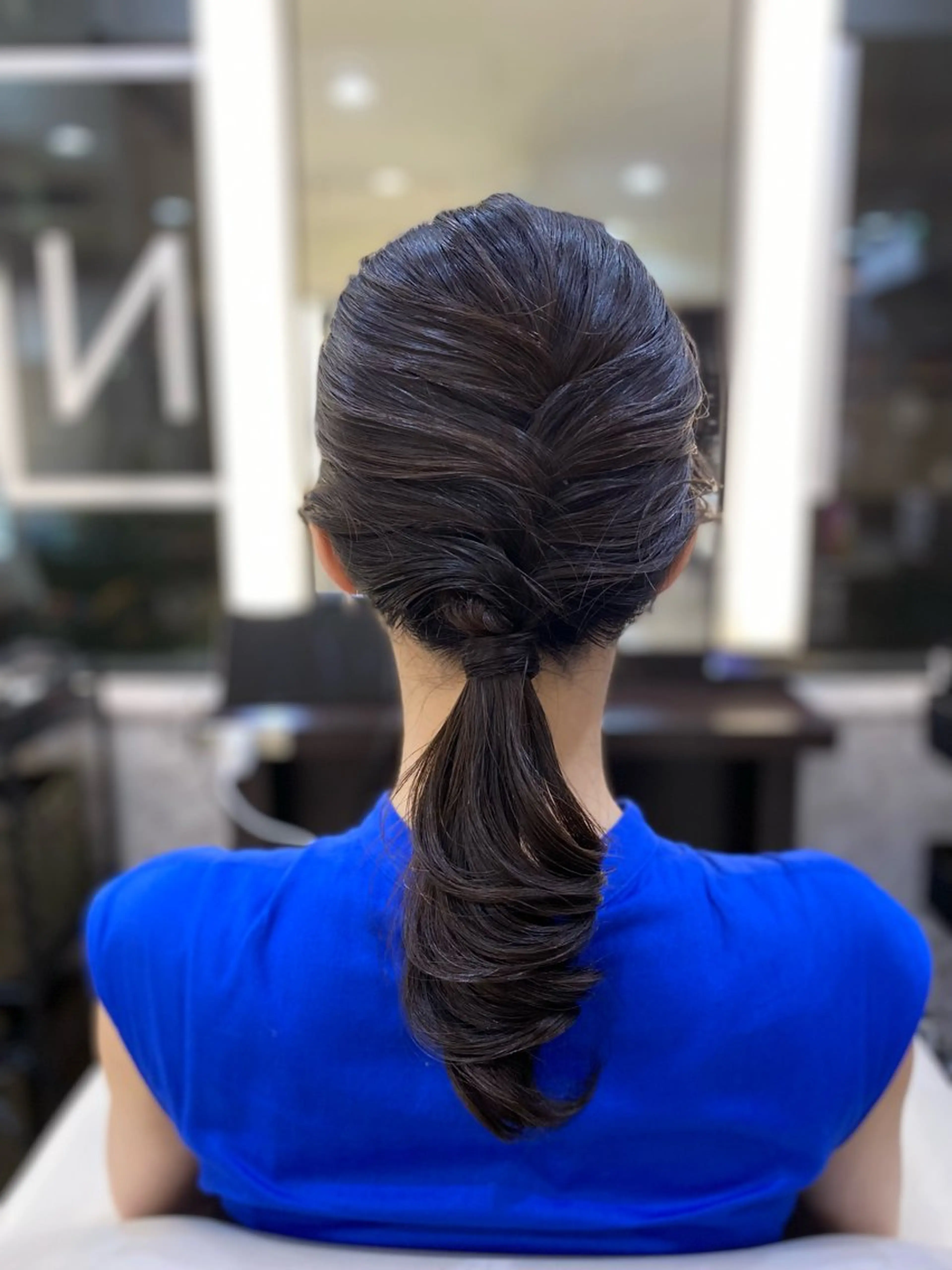 セミロング ヘアアレンジ ポニーテール 石垣廣乃 /Hironoのヘアスタイル