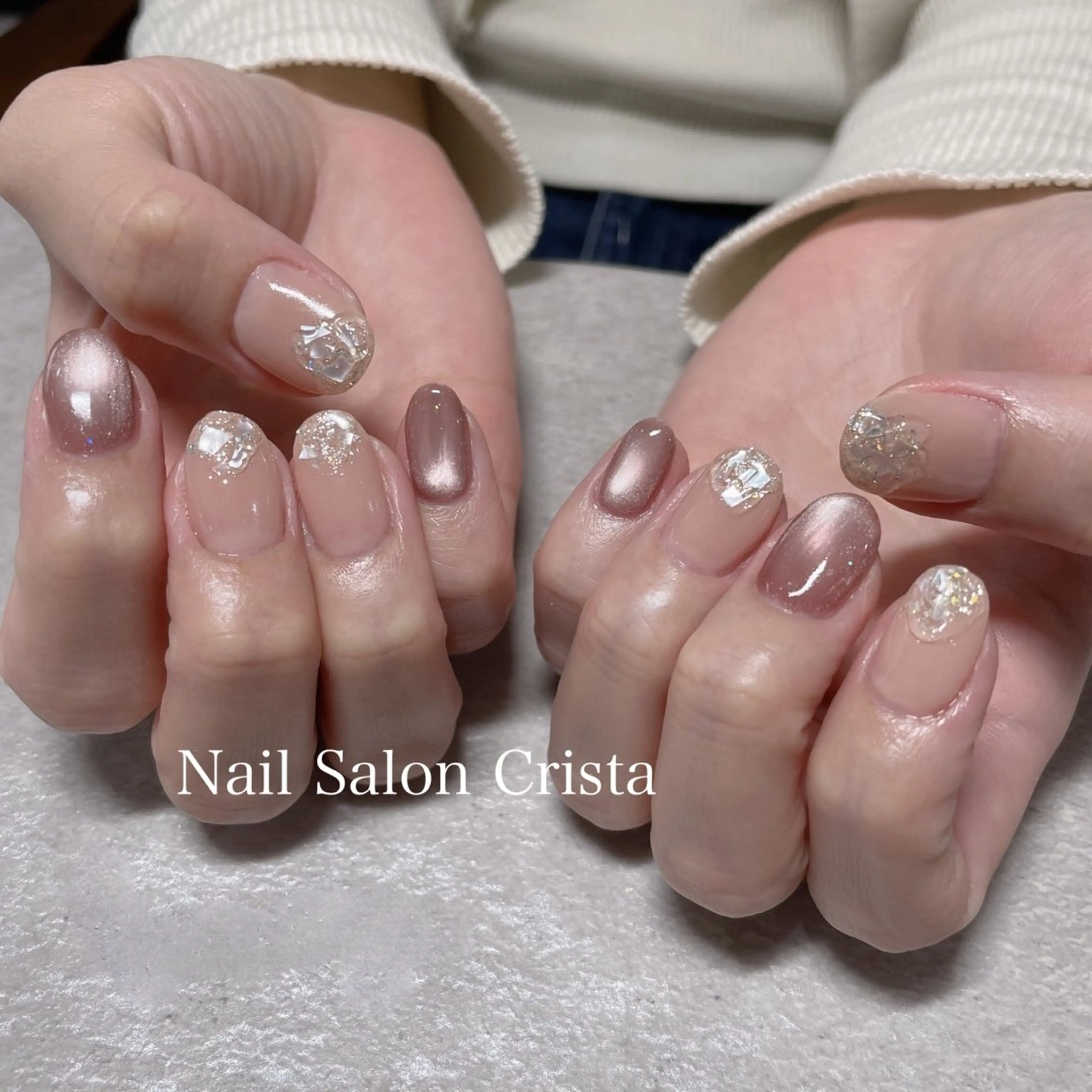 ネイル ジェルネイル ラメ(グリッター) パラジェル CRISTA MOMOのネイルデザイン
