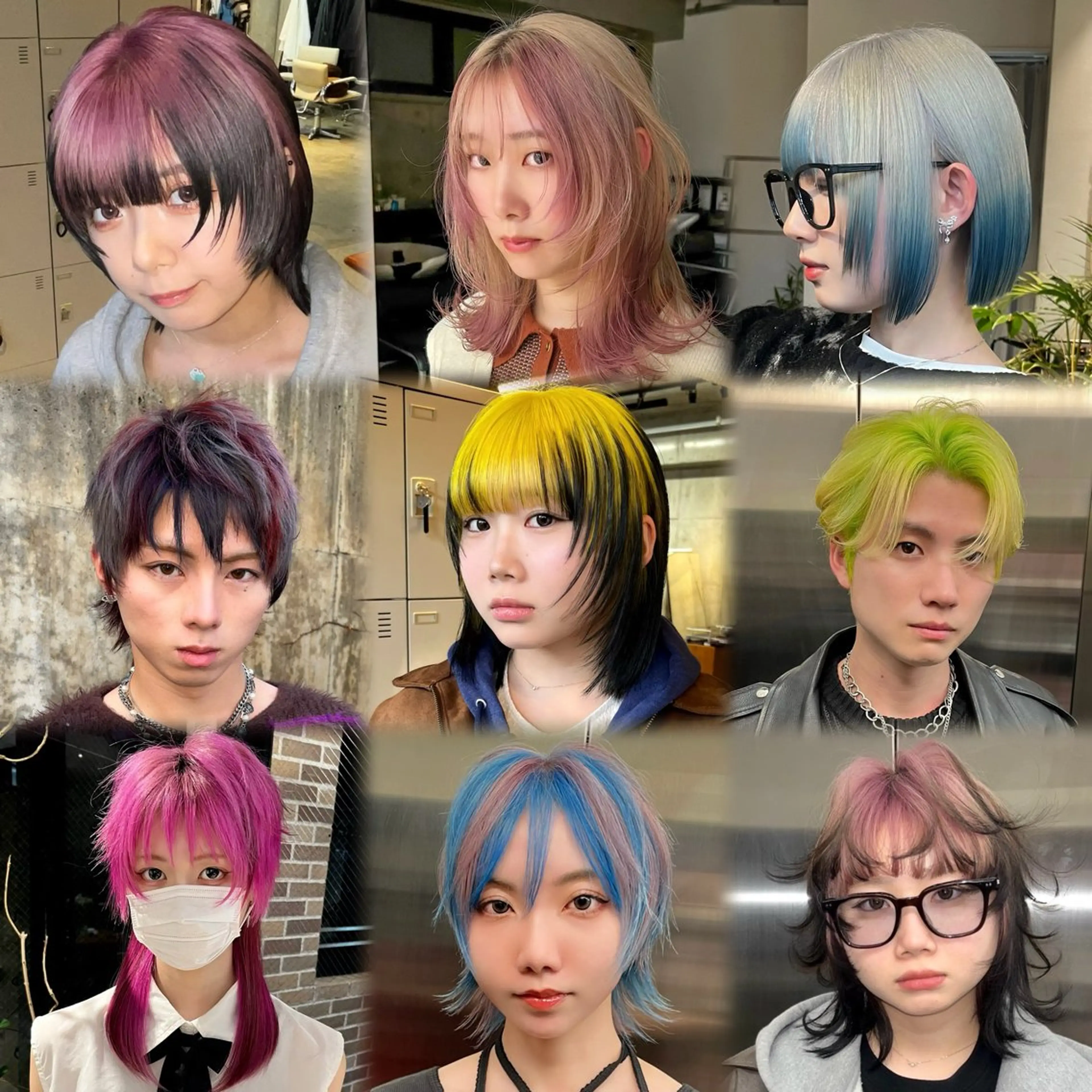 カラー メンズ カット ヘアカラー トリートメント ウルフ/レイヤー/ ブリーチカラーのヘアスタイル