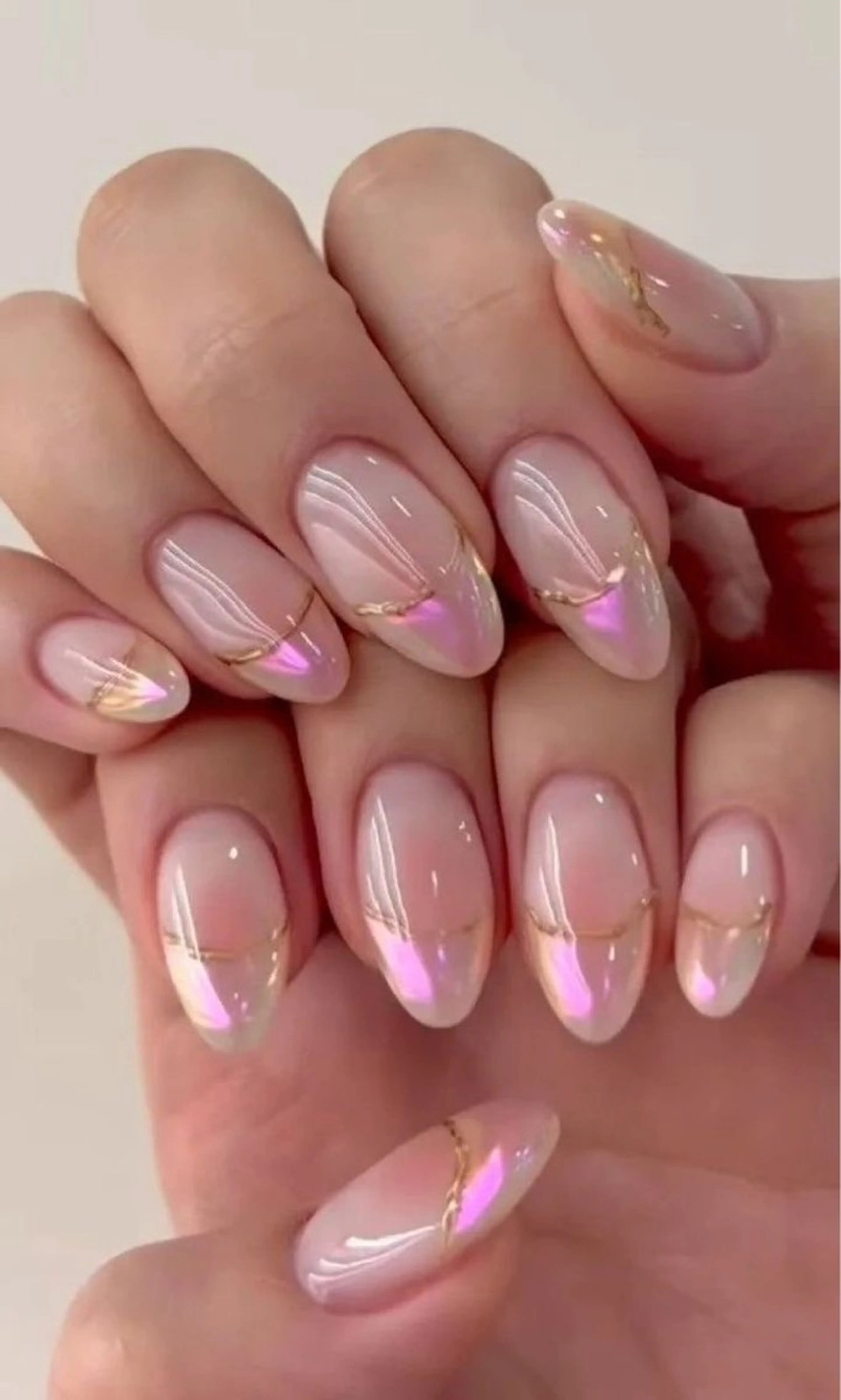 ネイル フレンチネイル ミラーネイル ゆ いのネイルデザイン