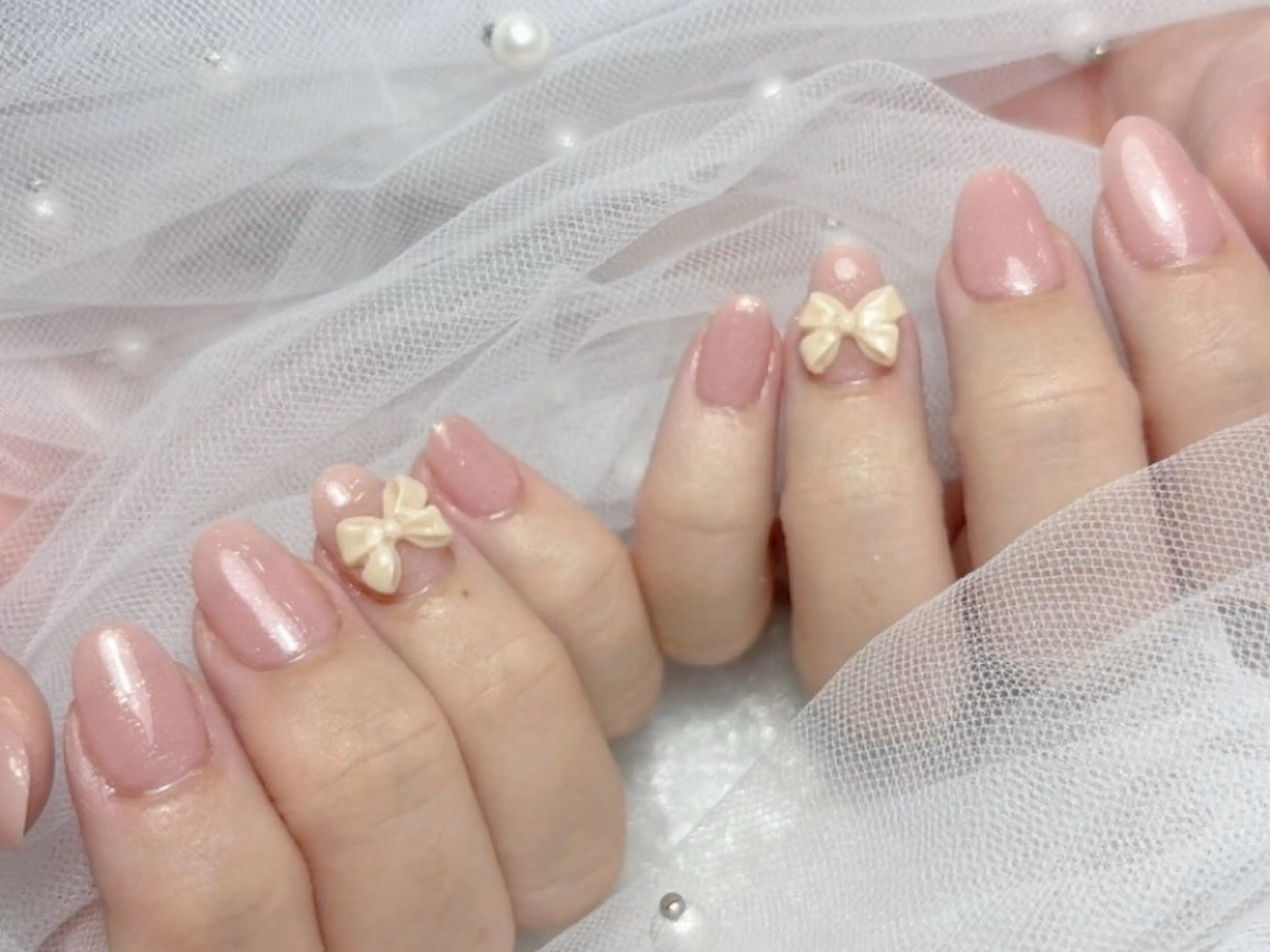 ネイル リボン フットネイル Mia nail 【平尾駅すぐ】のネイルデザイン