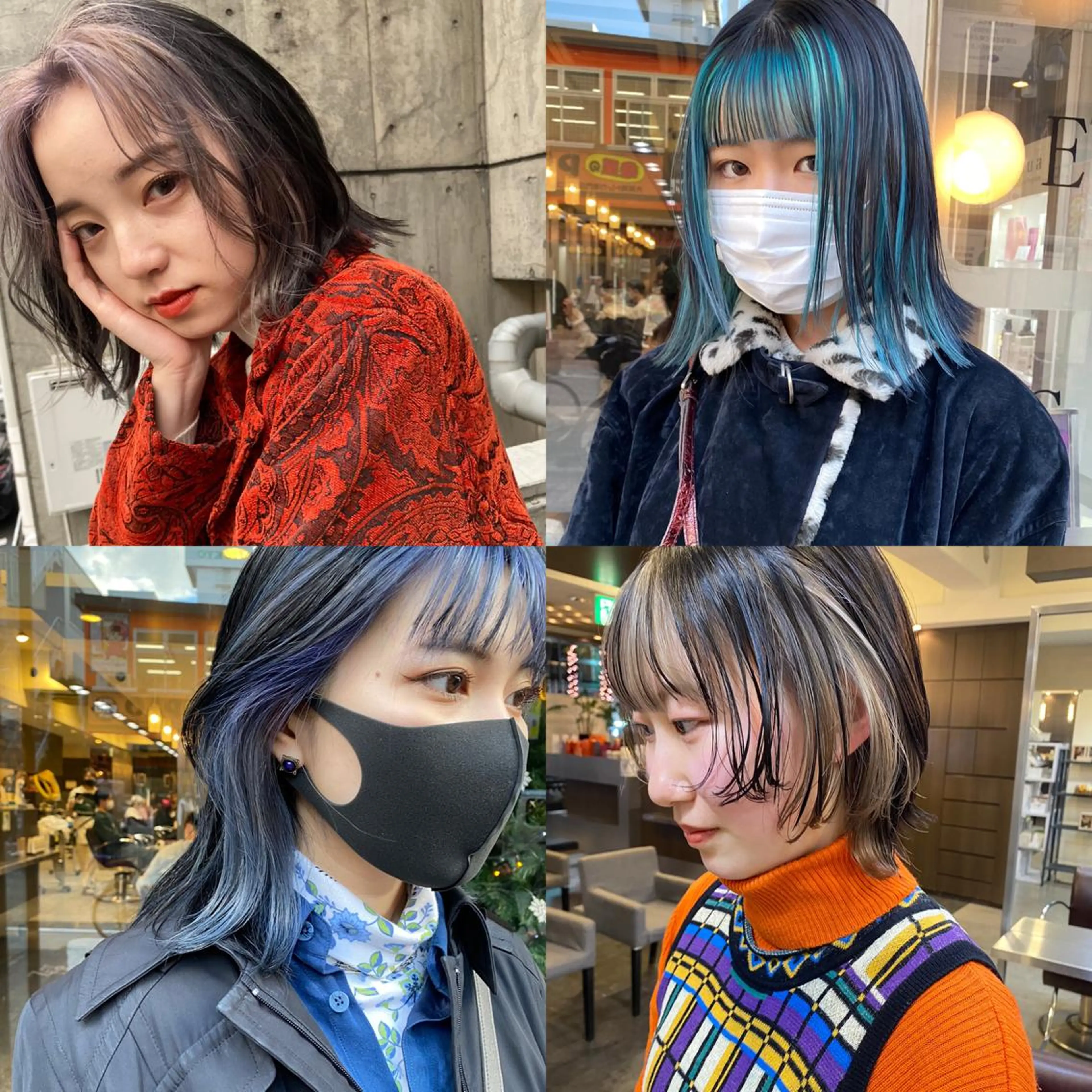 ミディアム カラー パーマ ヘアアレンジ メンズ キッズ ネイル mana 暖色カラーカットのヘアスタイル