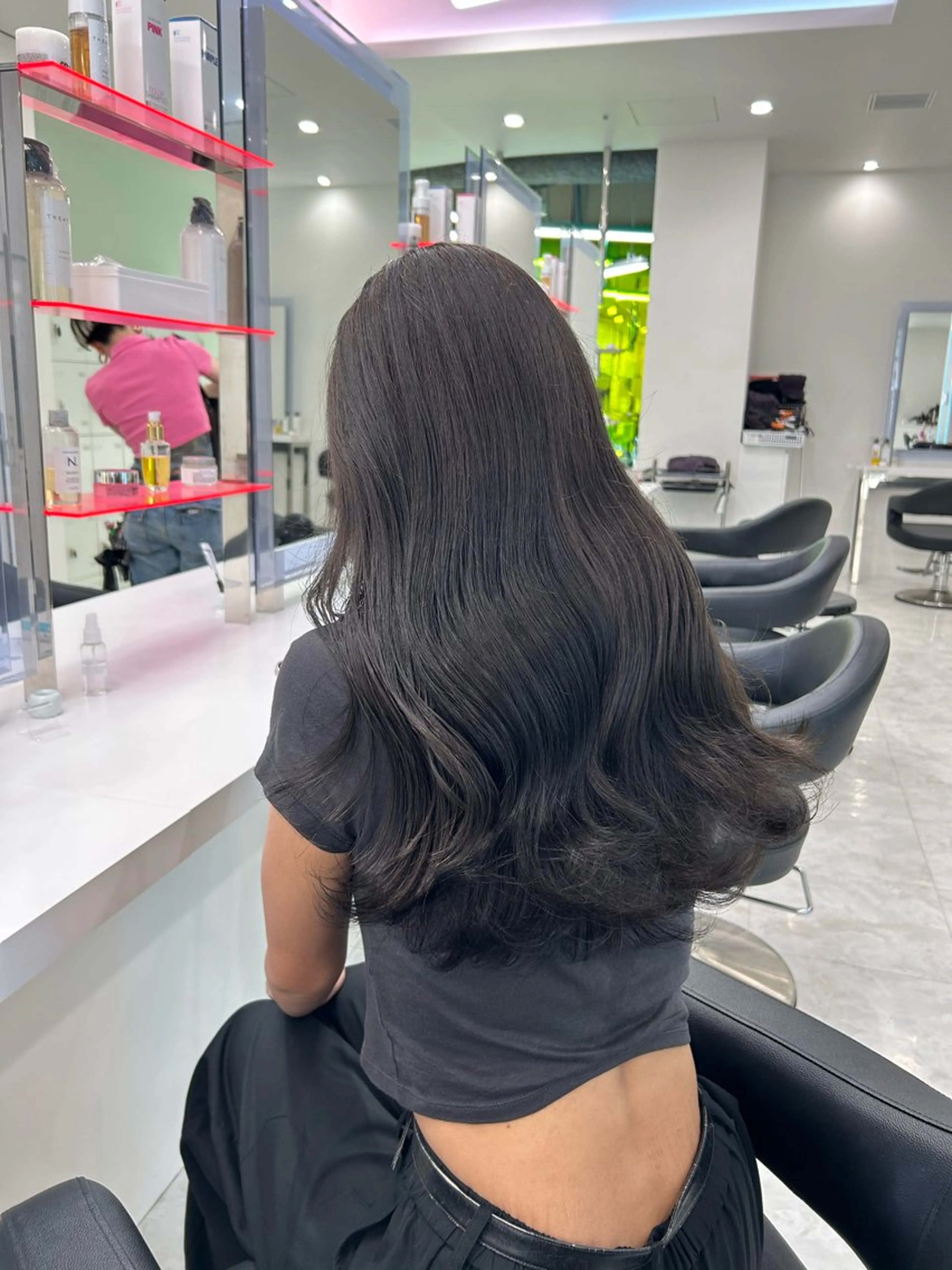 ロング カラー グレージュ 韓国カット/ パーマ/KOTAのヘアスタイル