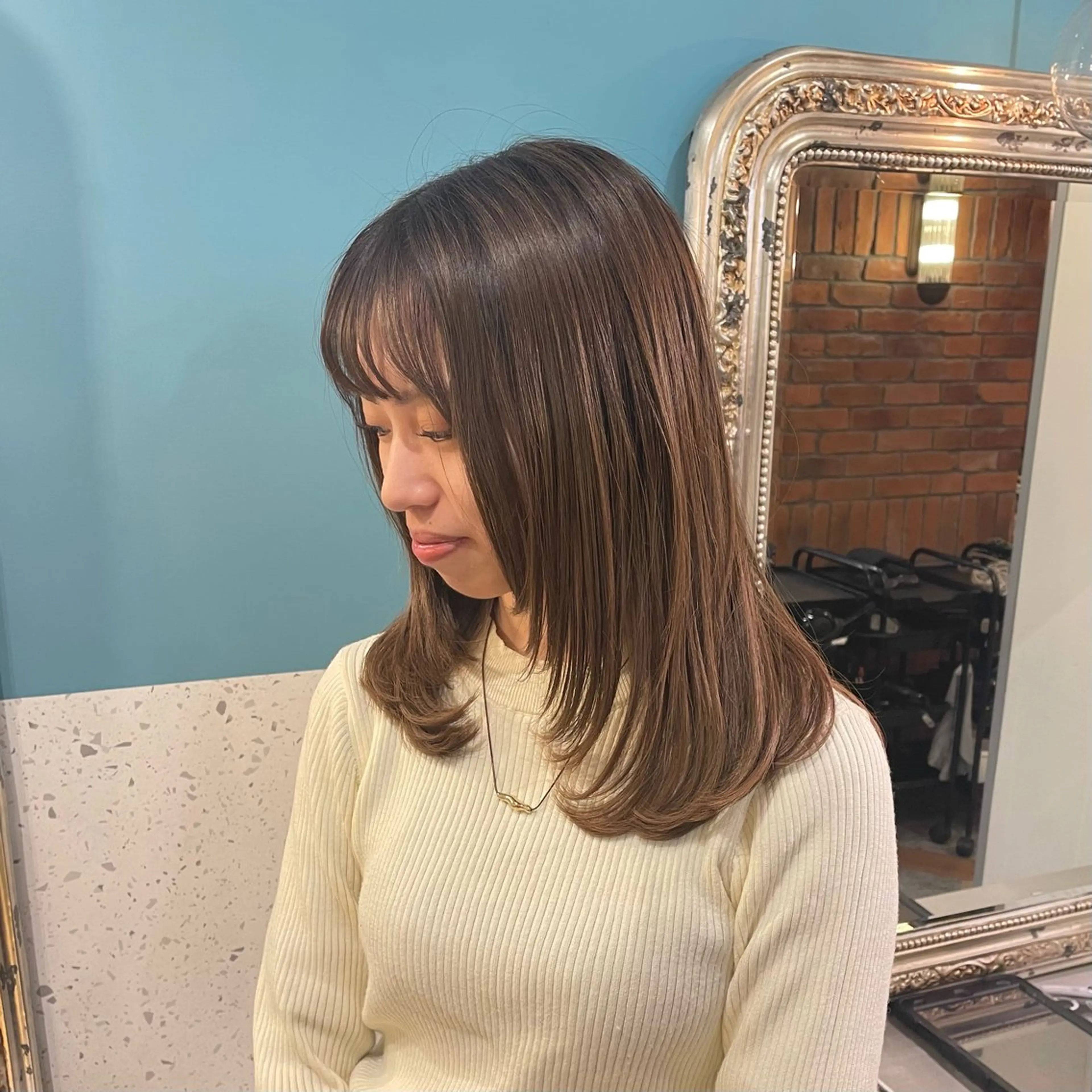 セミロング ハイレイヤー レイヤーカット カット トリートメント 顔まわりcut🌿 Hinakoのヘアスタイル