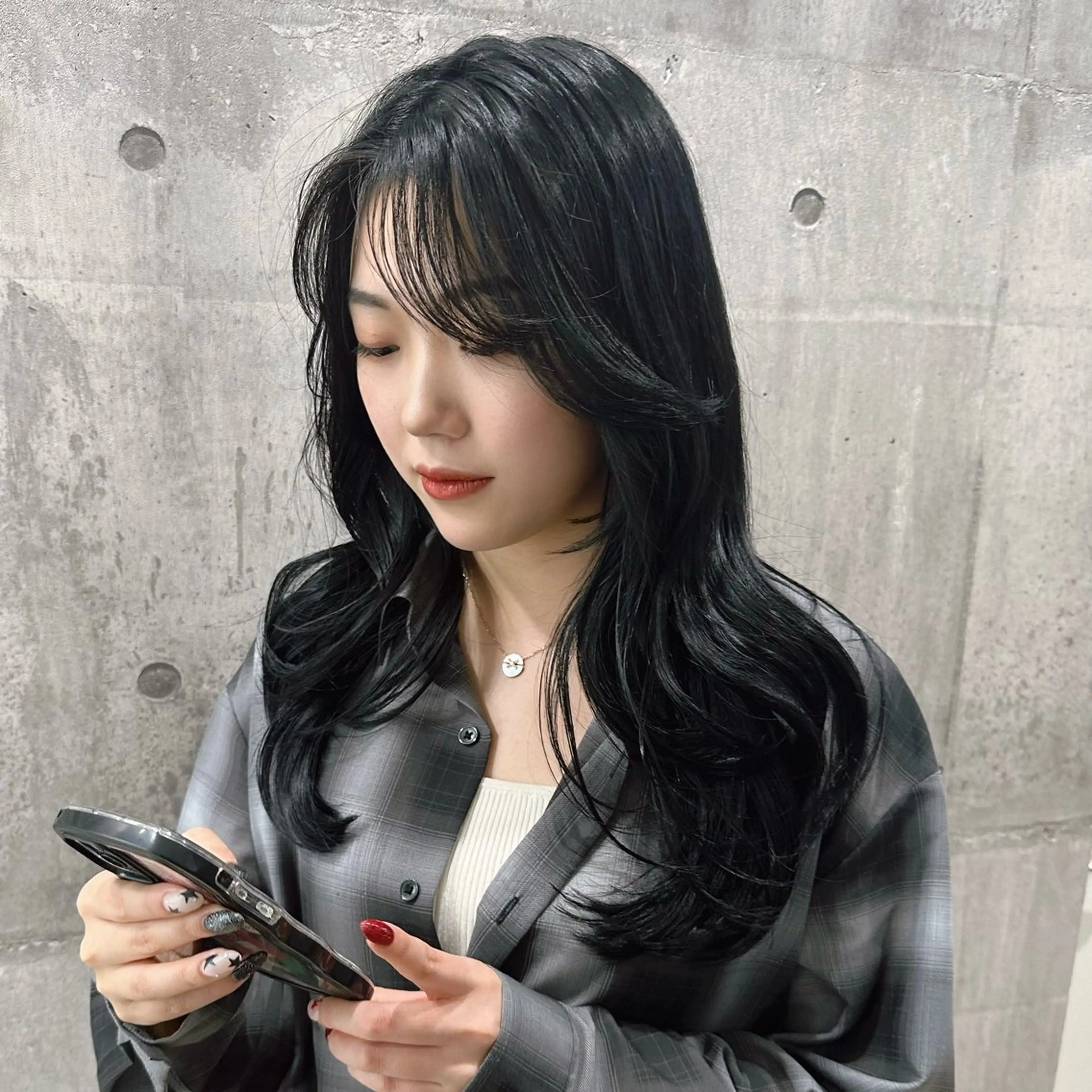 ロング ロングレイヤー くびれヘア 髪質改善 ヨシンモリ 韓国風ヘア 韓国𝐻𝑎𝑖𝑟 🇰🇷🖤ハラのヘアスタイル