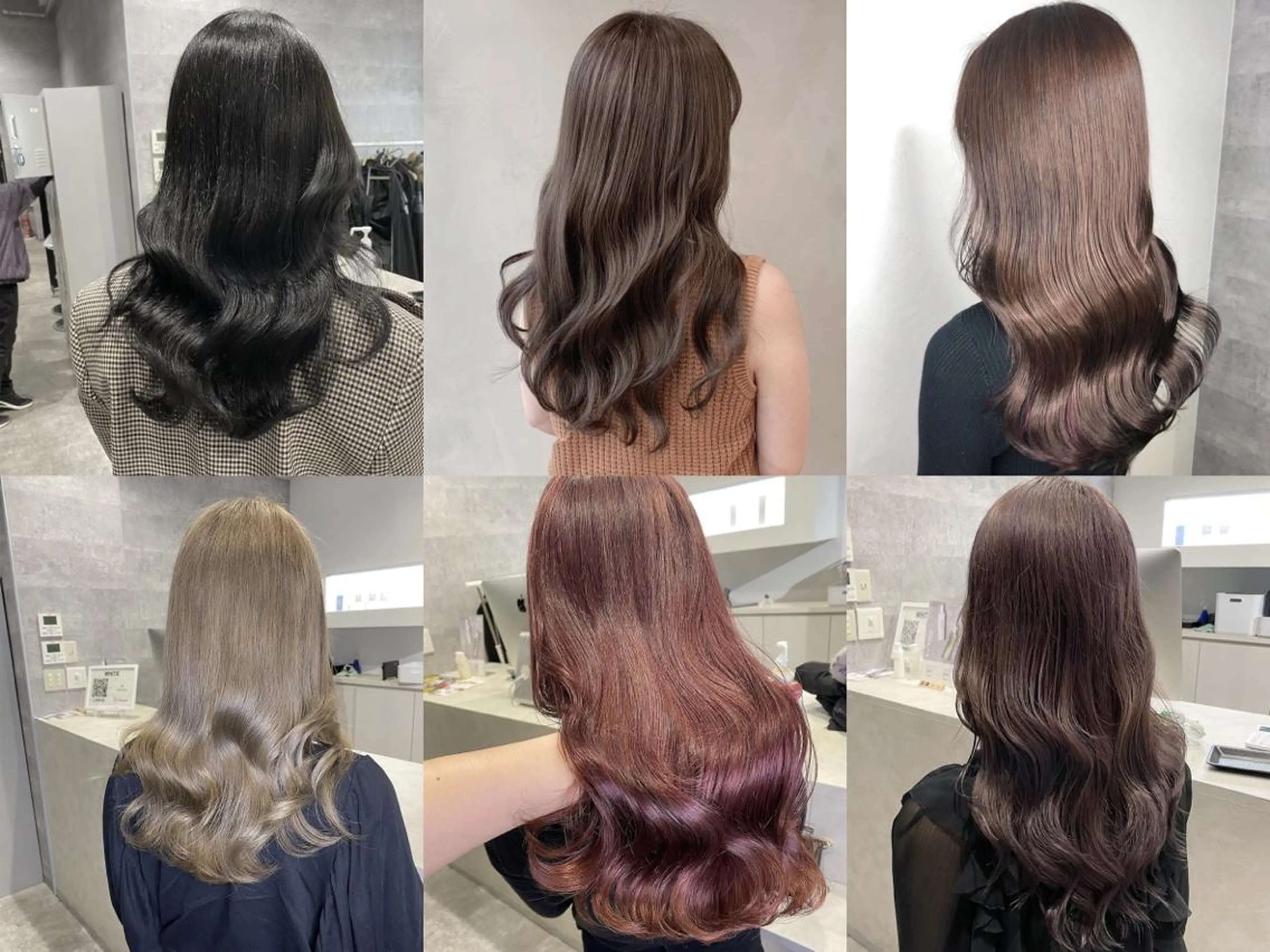 セミロング カラー アディクシーカラー バレイヤージュ 黒髪 ブリーチ ダブルカラー カット ヘアカラー トリートメント ＿WHITE鳳店 アンダーバーホワイトのヘアスタイル