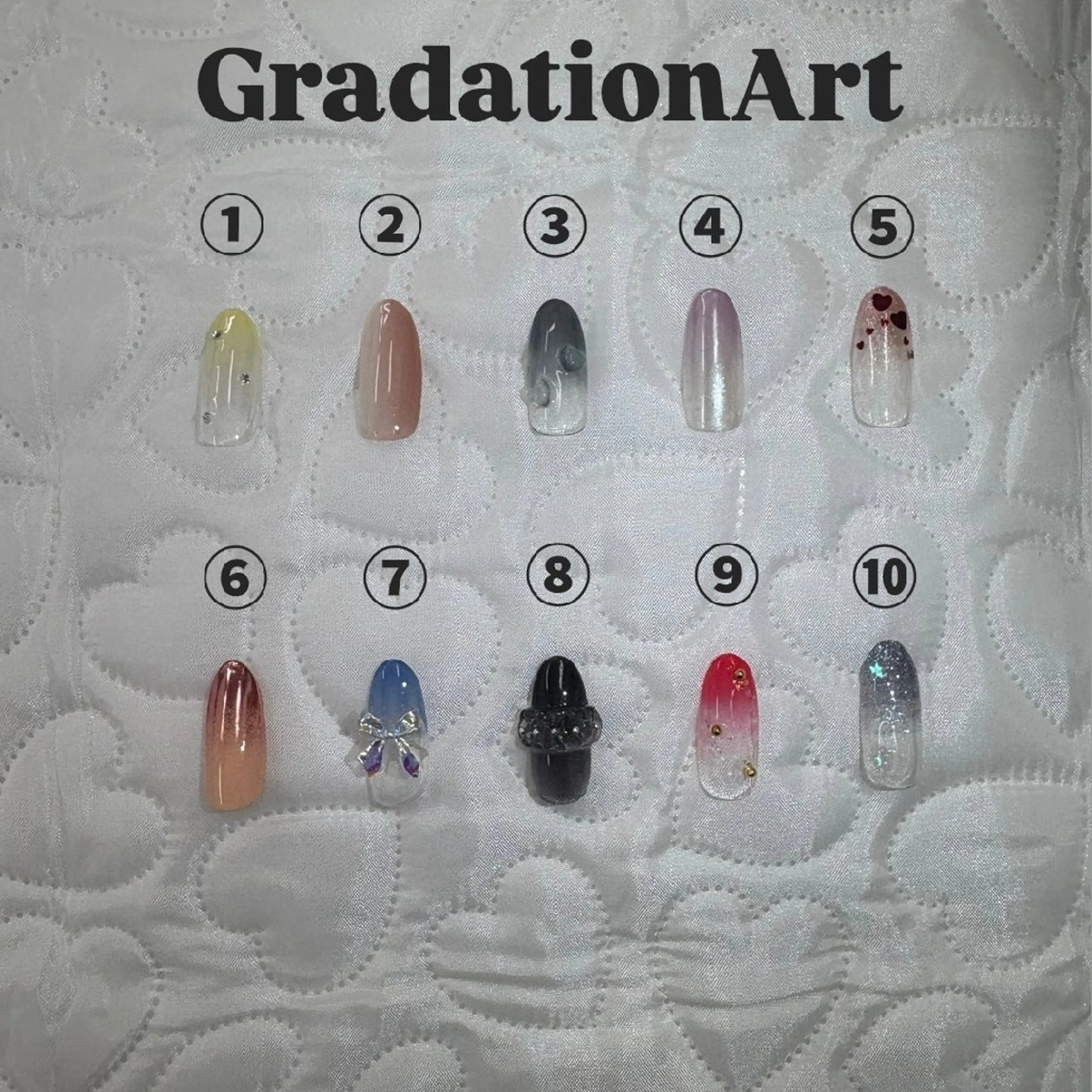 【オフ有】グラデーション+写真アート2本付 0円の写真