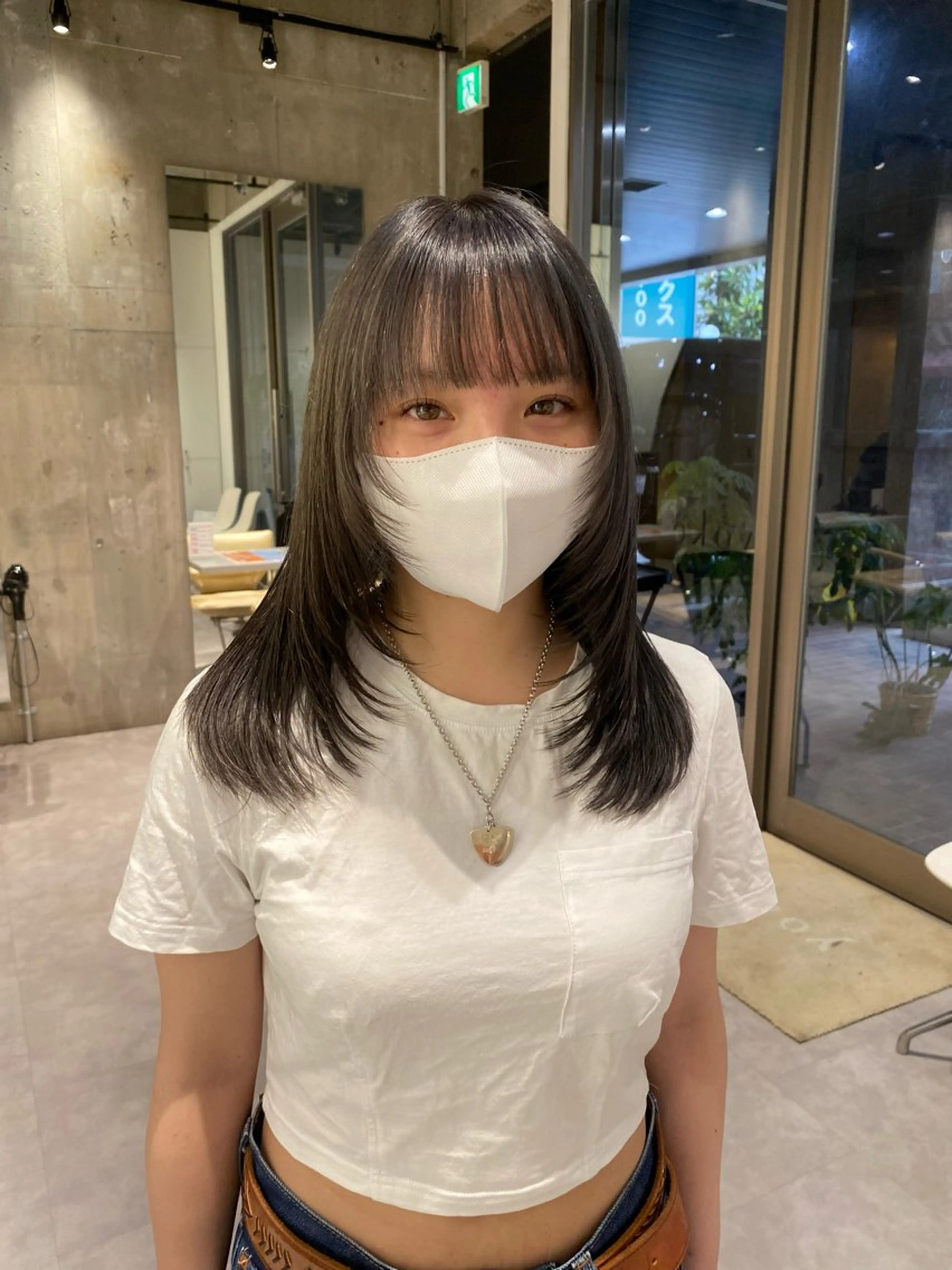 セミロング 顔周りカット レイヤーカット カット mina🪐立川駅/ 無料ショートカットのヘアスタイル