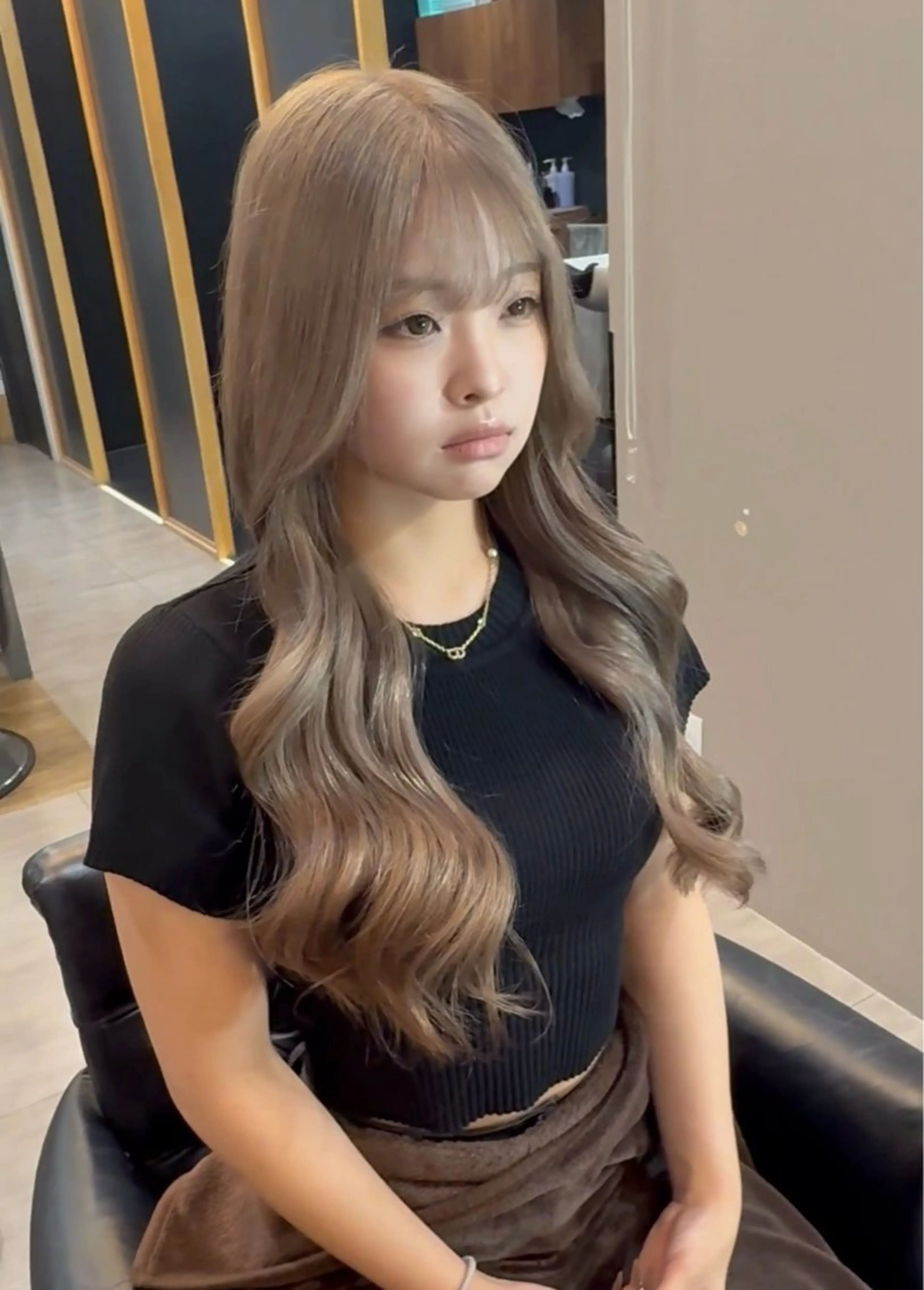 ロング カット ヘアカラー ハイトーン/エクステ 横浜/RIEのヘアスタイル