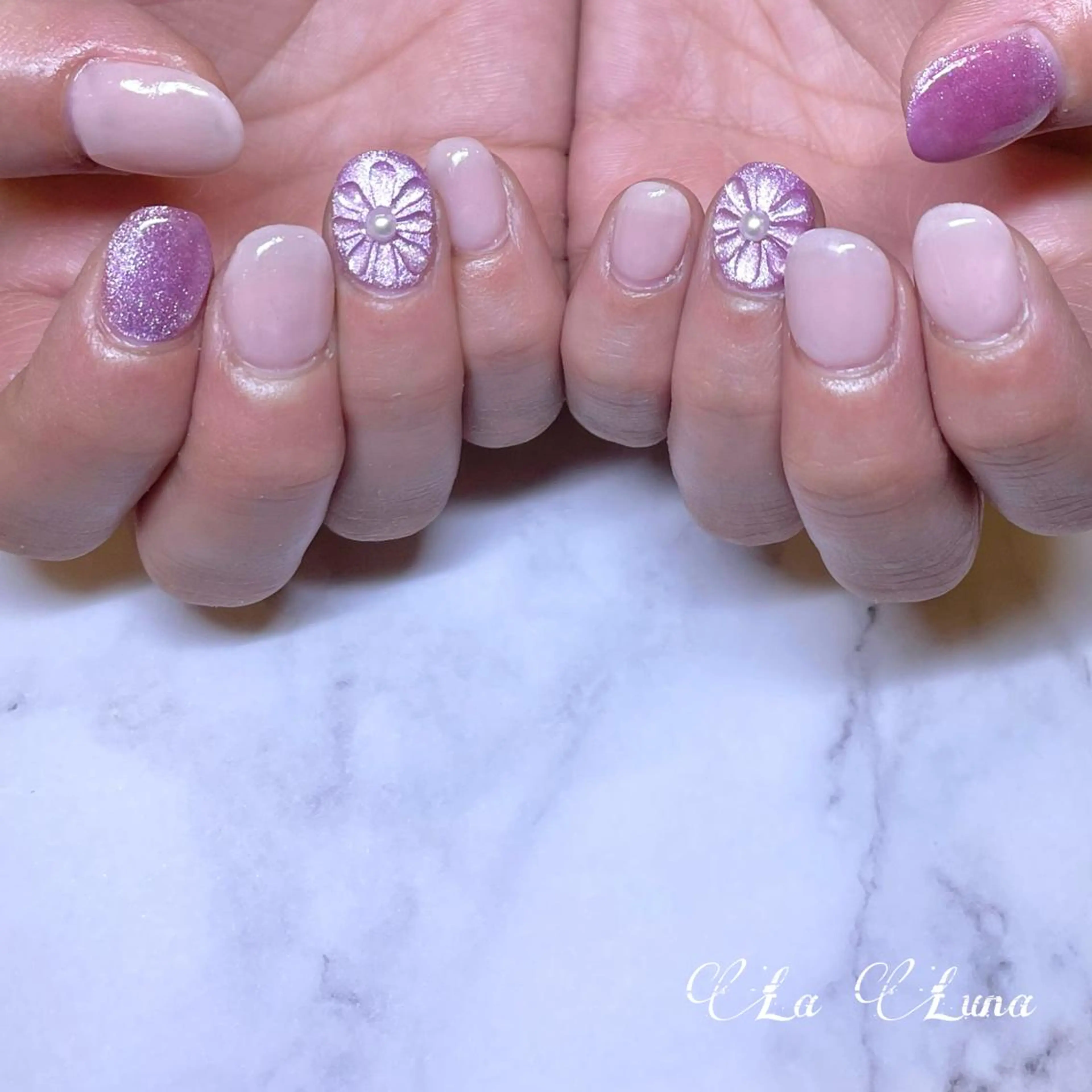 ネイル フラワーネイル ぷっくりネイル PuaMo. JUNA🐇ྀིのネイルデザイン