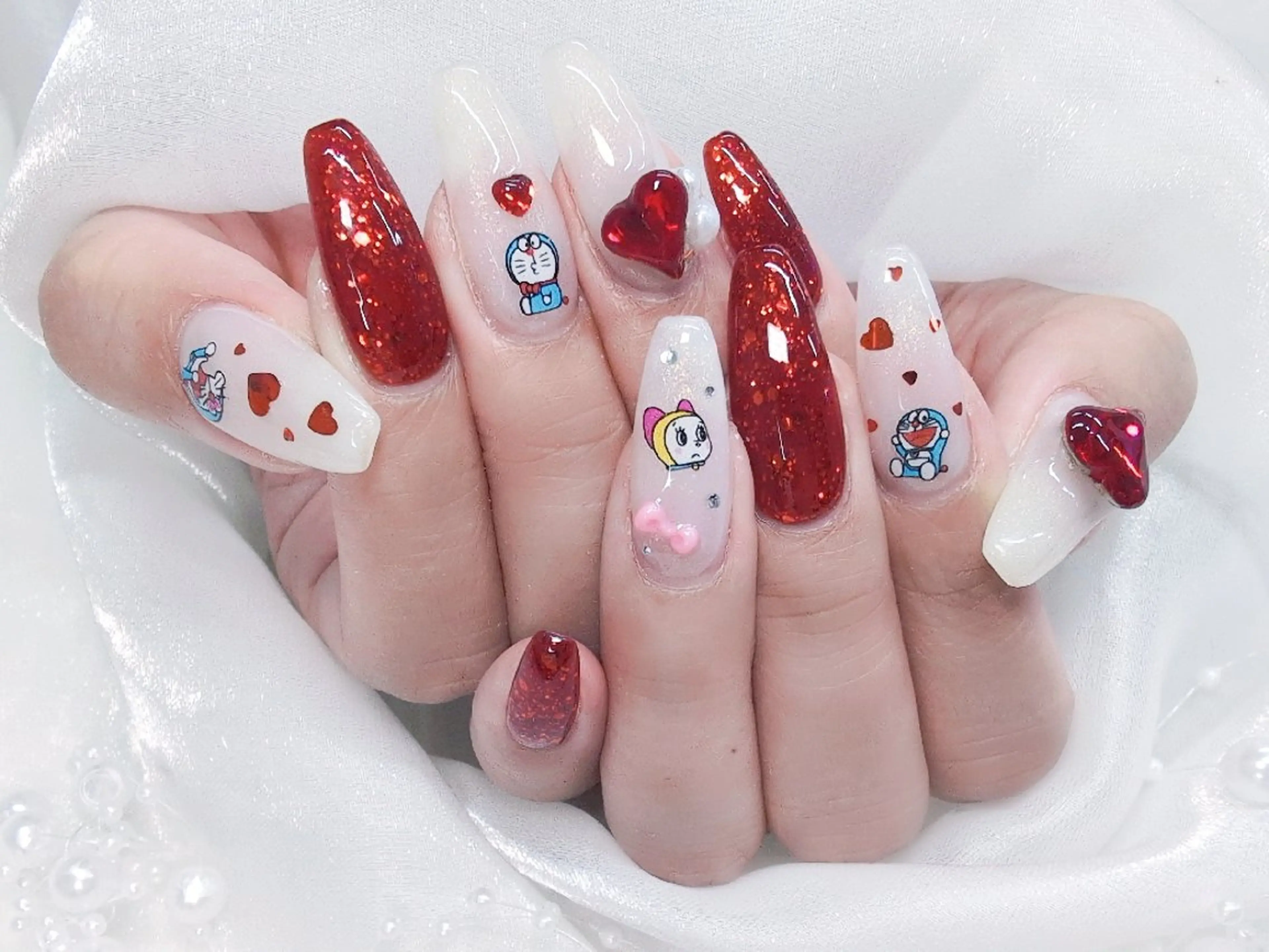 ネイル チークネイル 長さ出し フラッシュネイル フレンチネイル ジェルネイル Chouette Nailのネイルデザイン