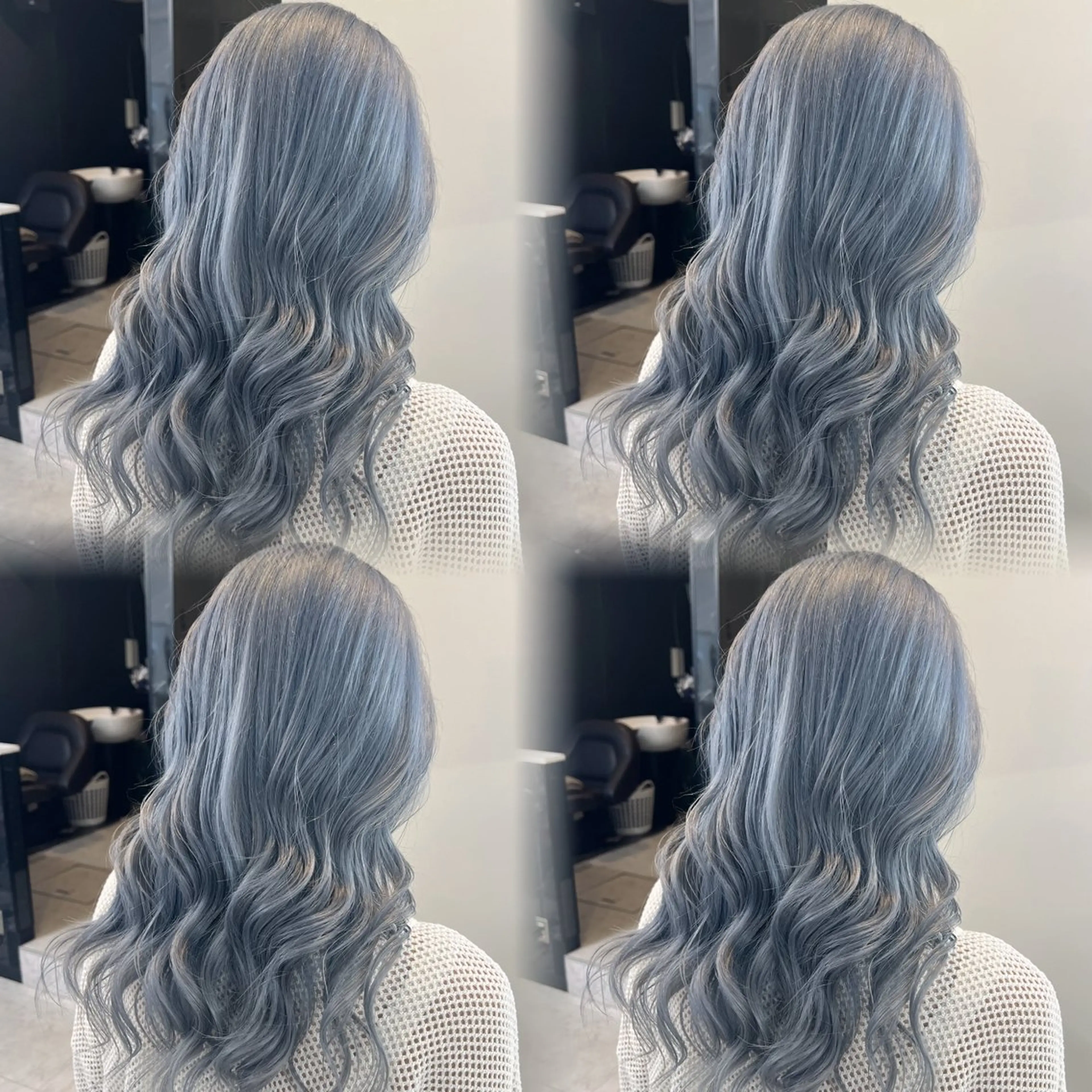 ロング カラー ヘアカラー トリートメント 🦋REISA🦋 エクステ×ハイトーンのヘアスタイル