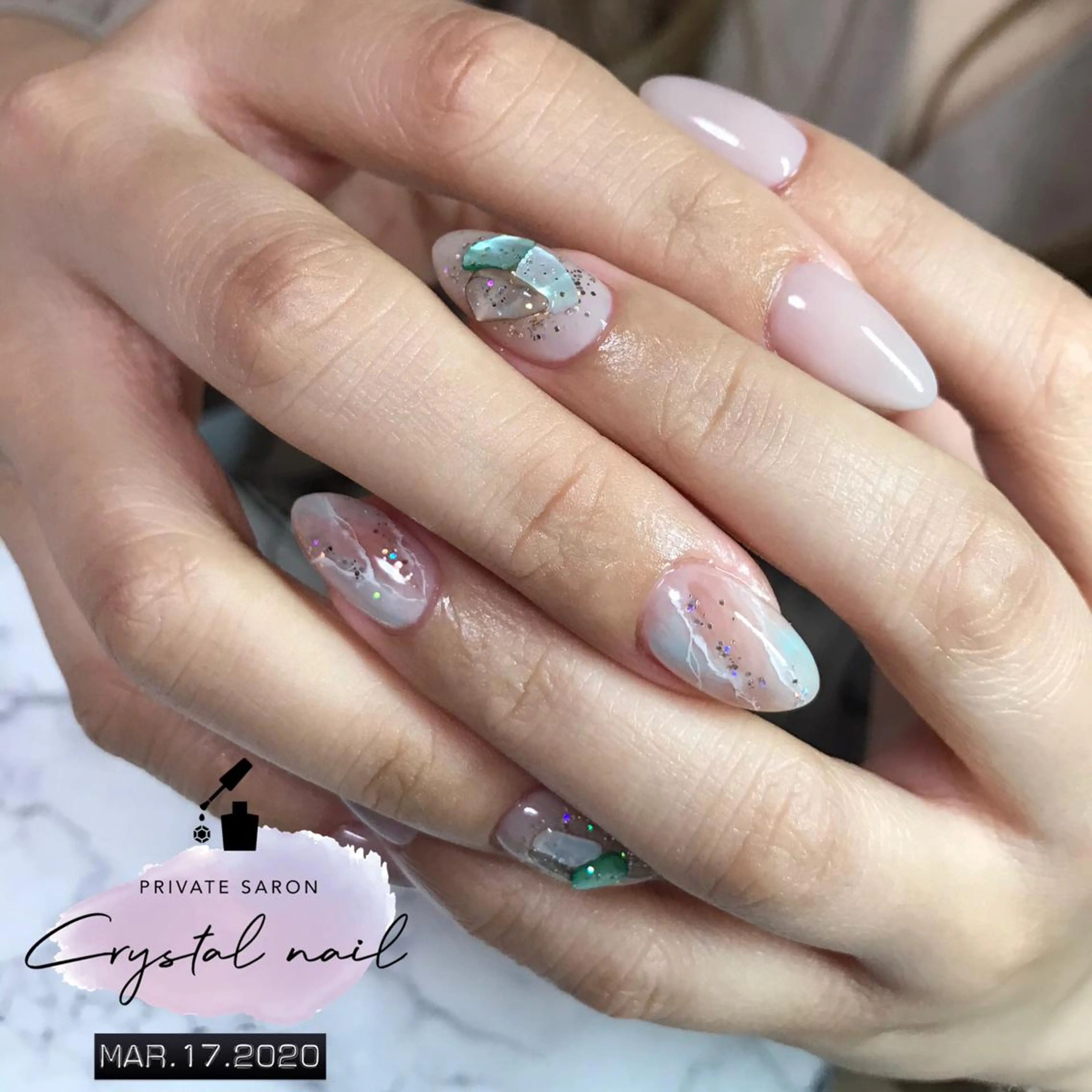 ネイル ストーンネイル ハンドネイル SCENERY NAILのネイルデザイン