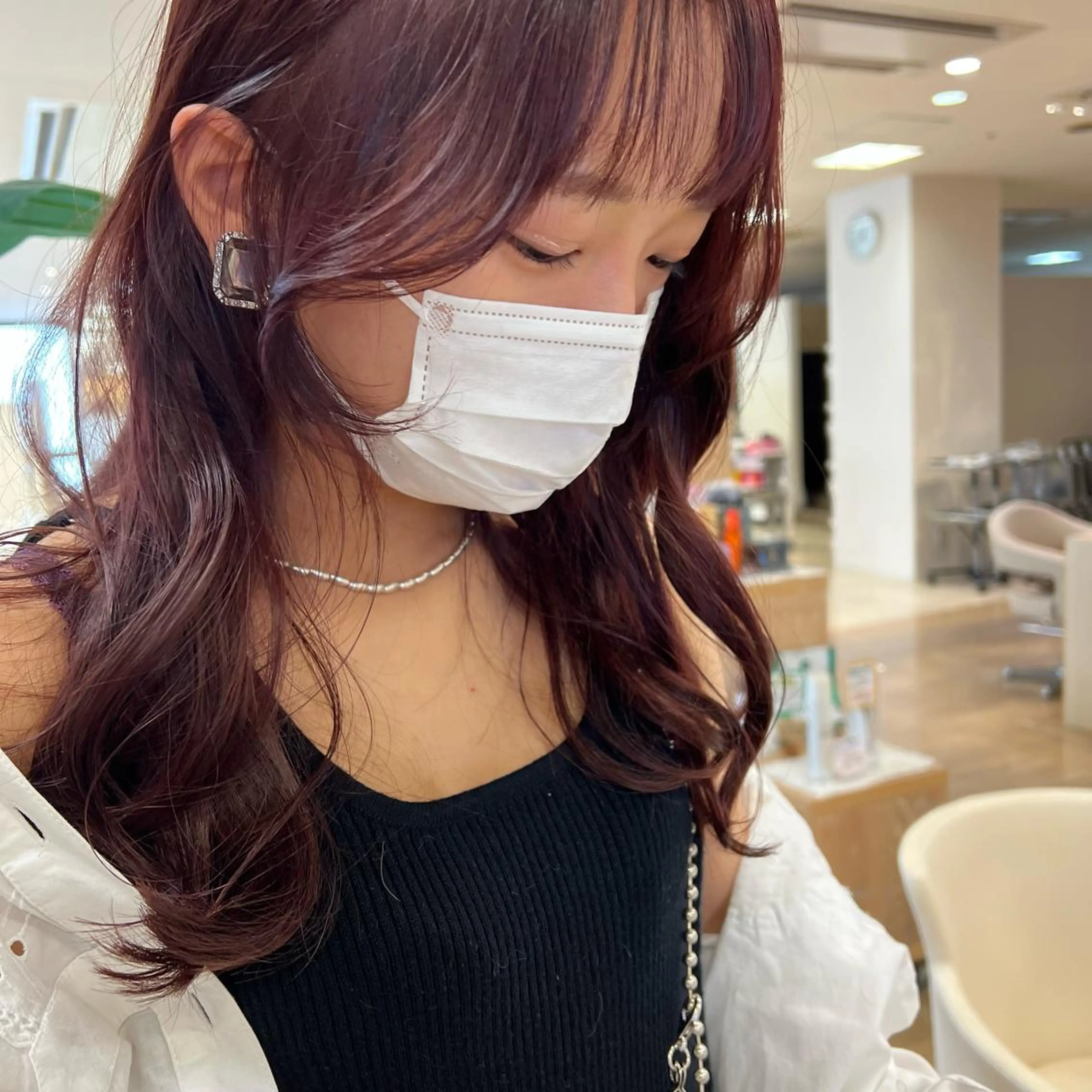 ロング カラー 顔周りカット 小顔カット カット ヘアカラー トリートメント 盛れるレイヤーカット 得意🌹井上美沙のヘアスタイル