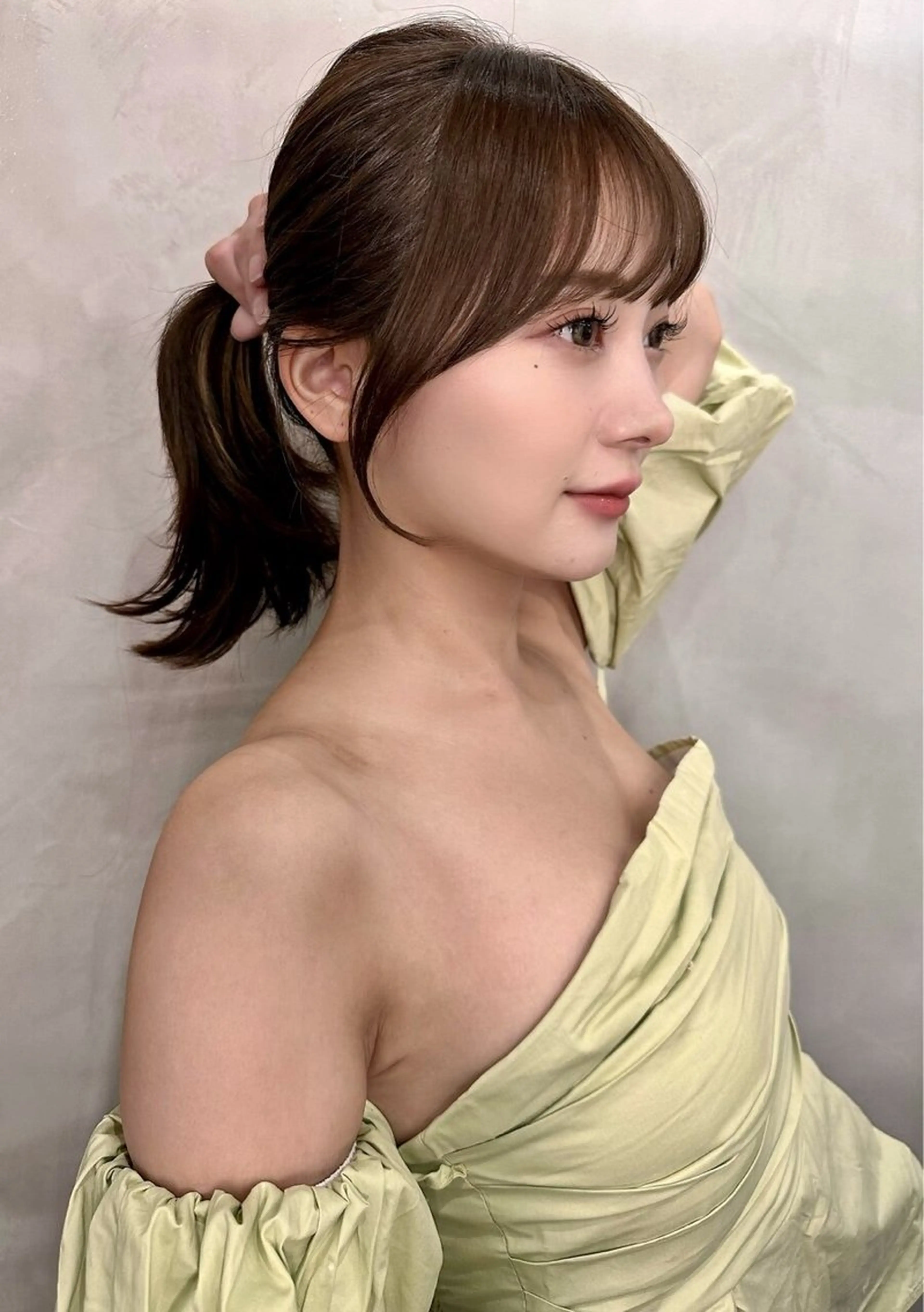 セミロング カラー ヘアアレンジ 美髪縮毛矯正/ 透明感カラー吉田光佑のヘアスタイル