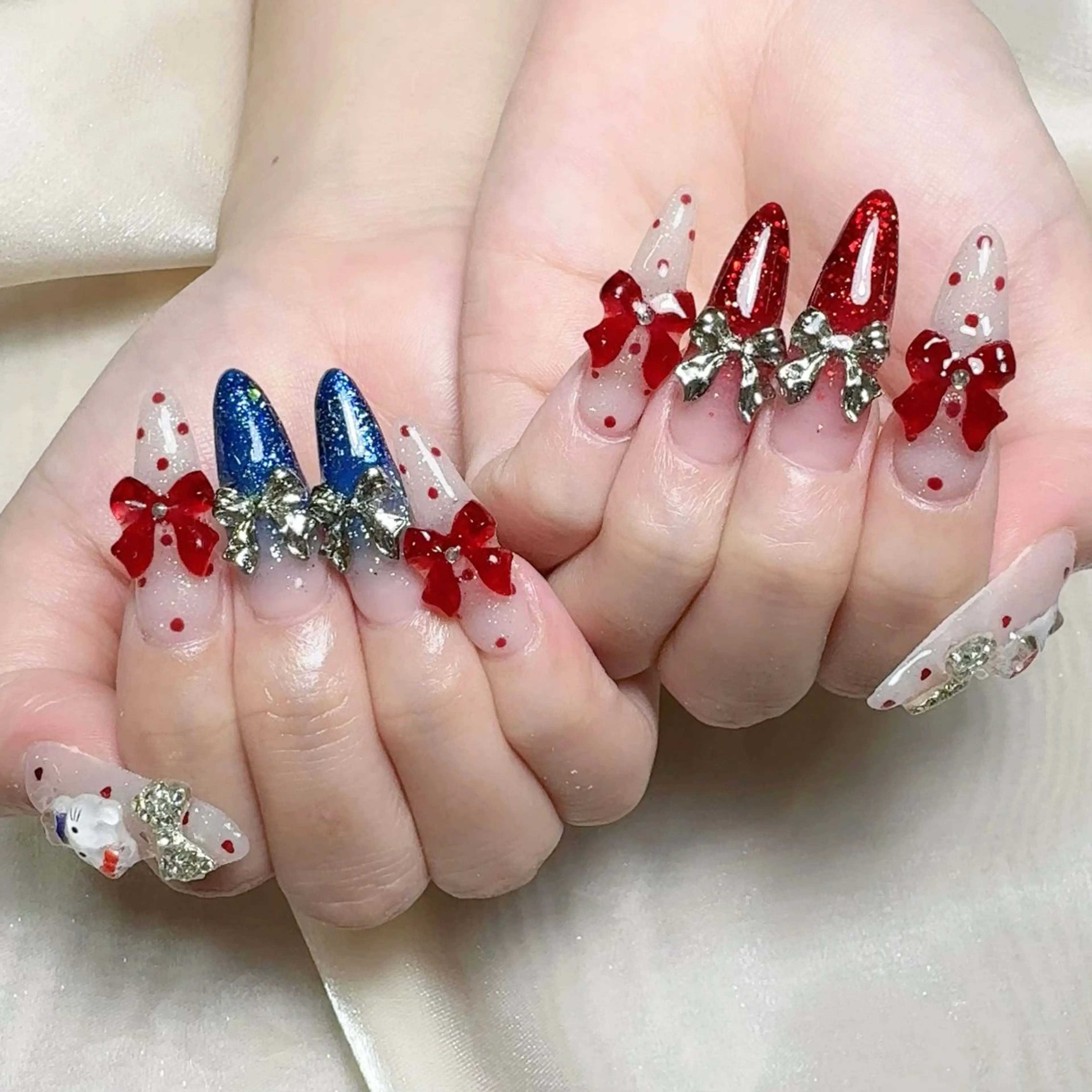 メンズ ネイル メンズ韓国風 アートネイル オーロラネイル ガーリー キラキラネイル ハンドネイル Nail salon 木にいるのネイルデザイン