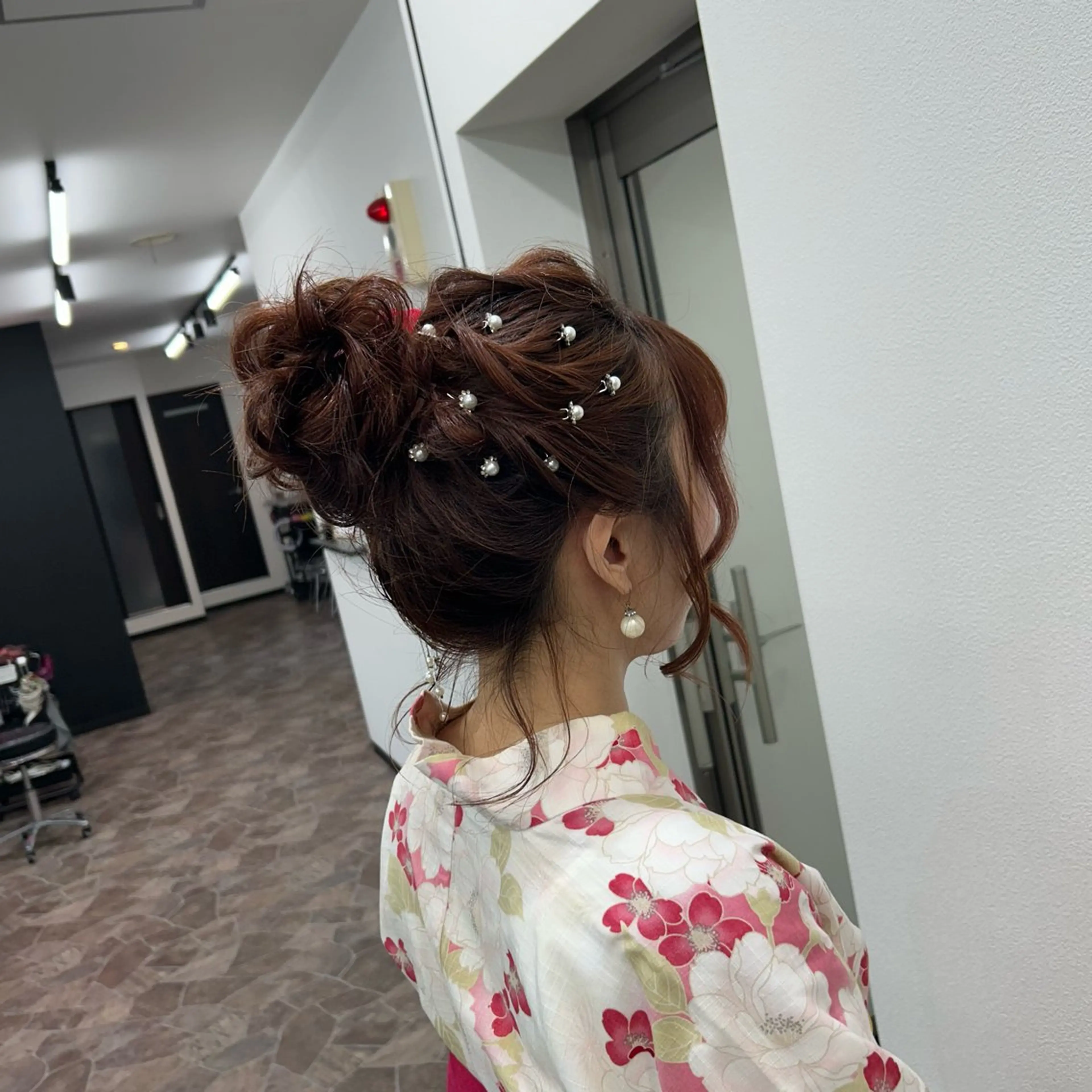 ミディアム ヘアアレンジ お団子ヘア 浴衣 COEUR🧡 山下　優花のヘアスタイル