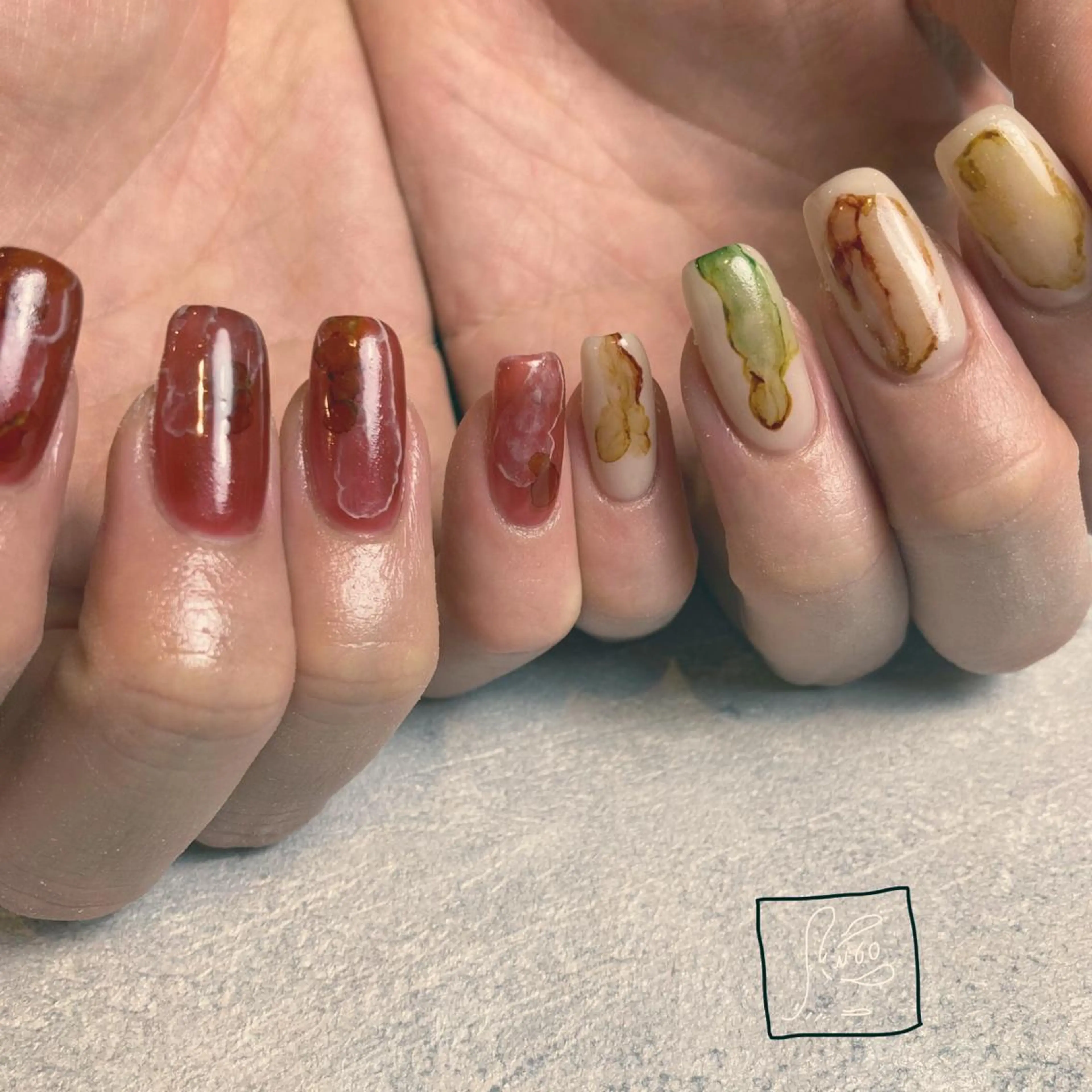 ネイル アートネイル クリアネイル ニュアンスネイル ワンカラーネイル ハンドネイル hamaguchi licoのネイルデザイン