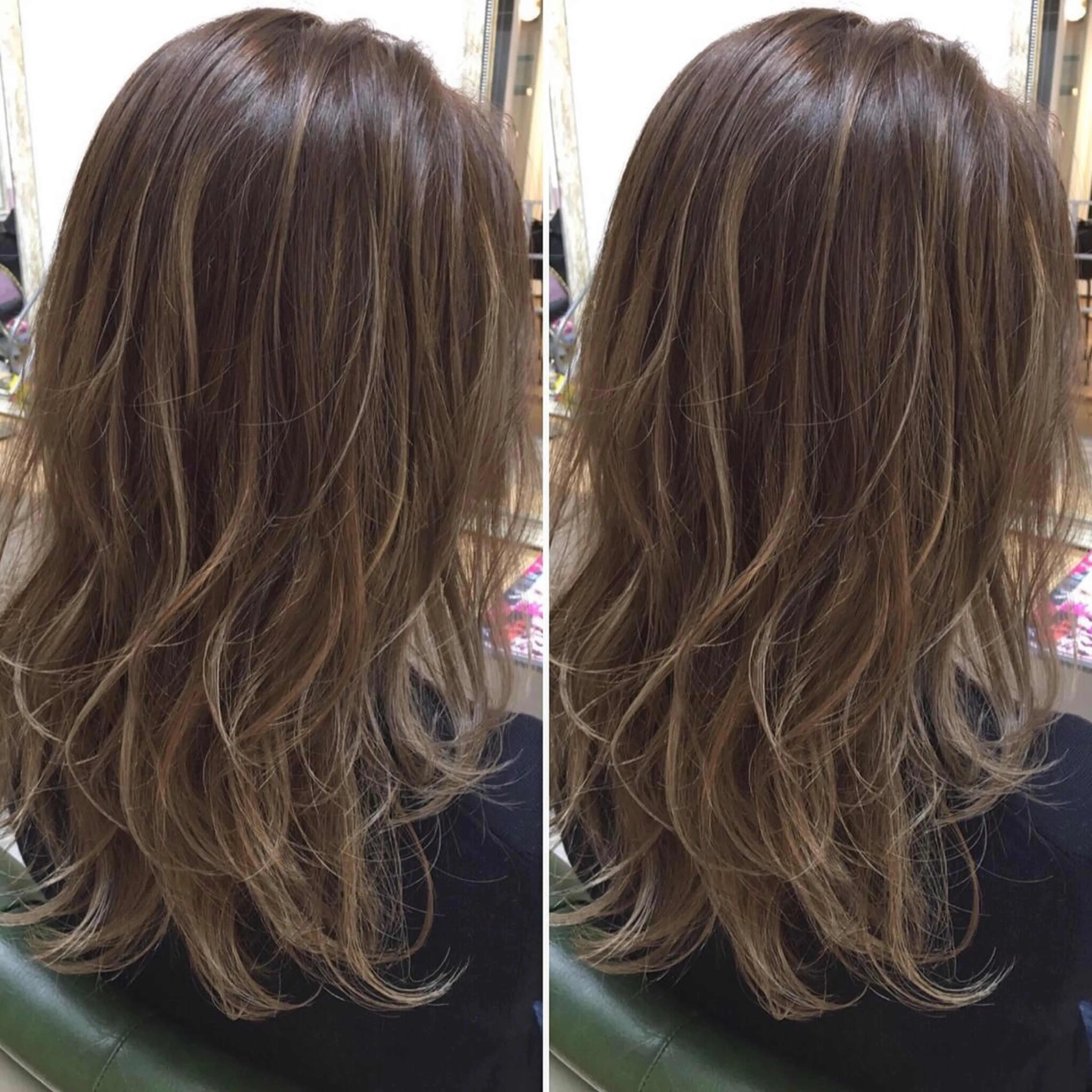 セミロング カラー ヘアアレンジ ブリーチ ケアブリーチ ダブルカラー ハイライトカラー ハイライト Merci メルシー 福岡、今泉のヘアスタイル