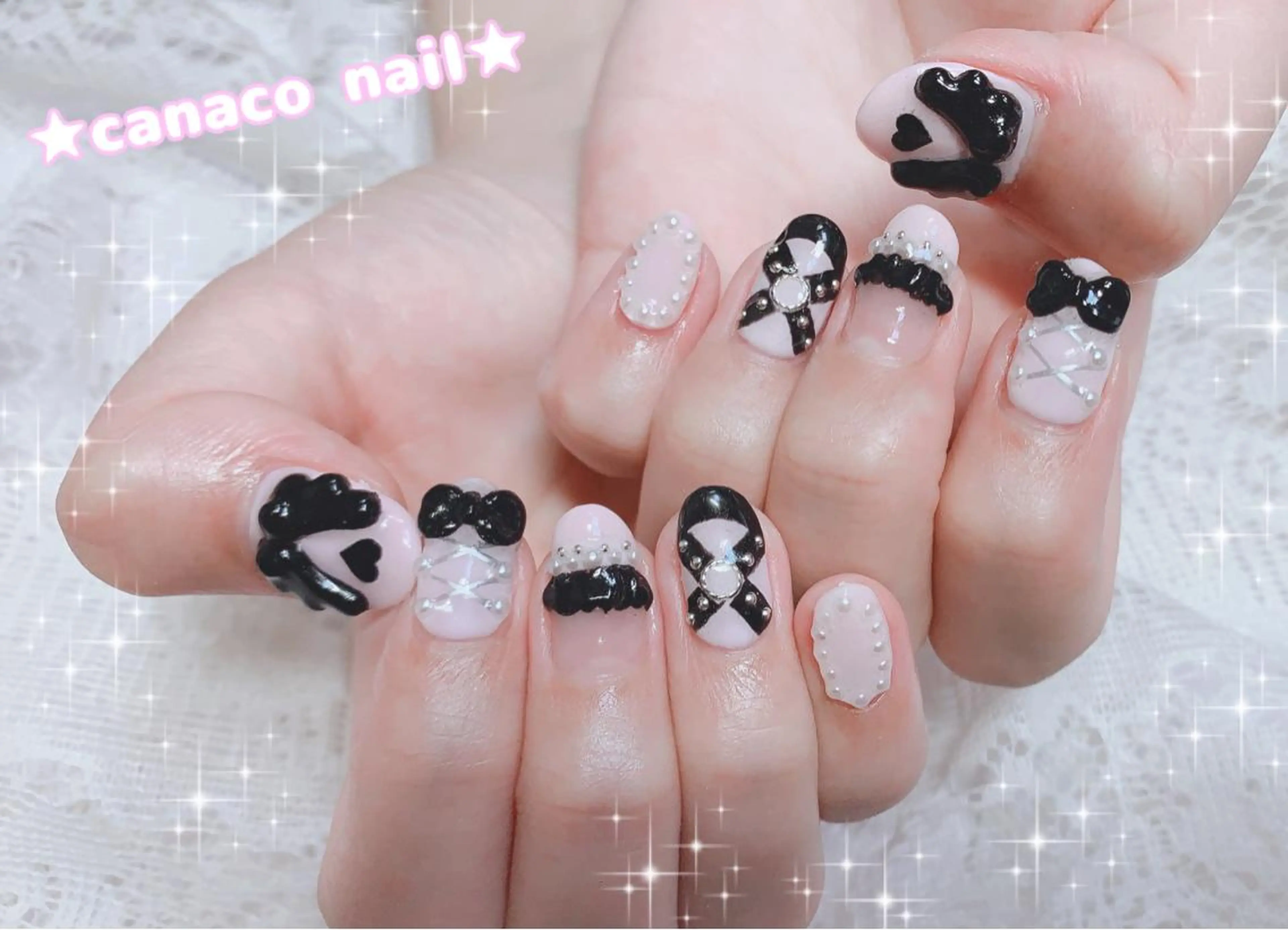 ネイル アートネイル ジェルネイル ガーリー パラジェル ピンク ハンドネイル ハンドケア Felice所属・ベテランネイル cnc nailのネイルデザイン