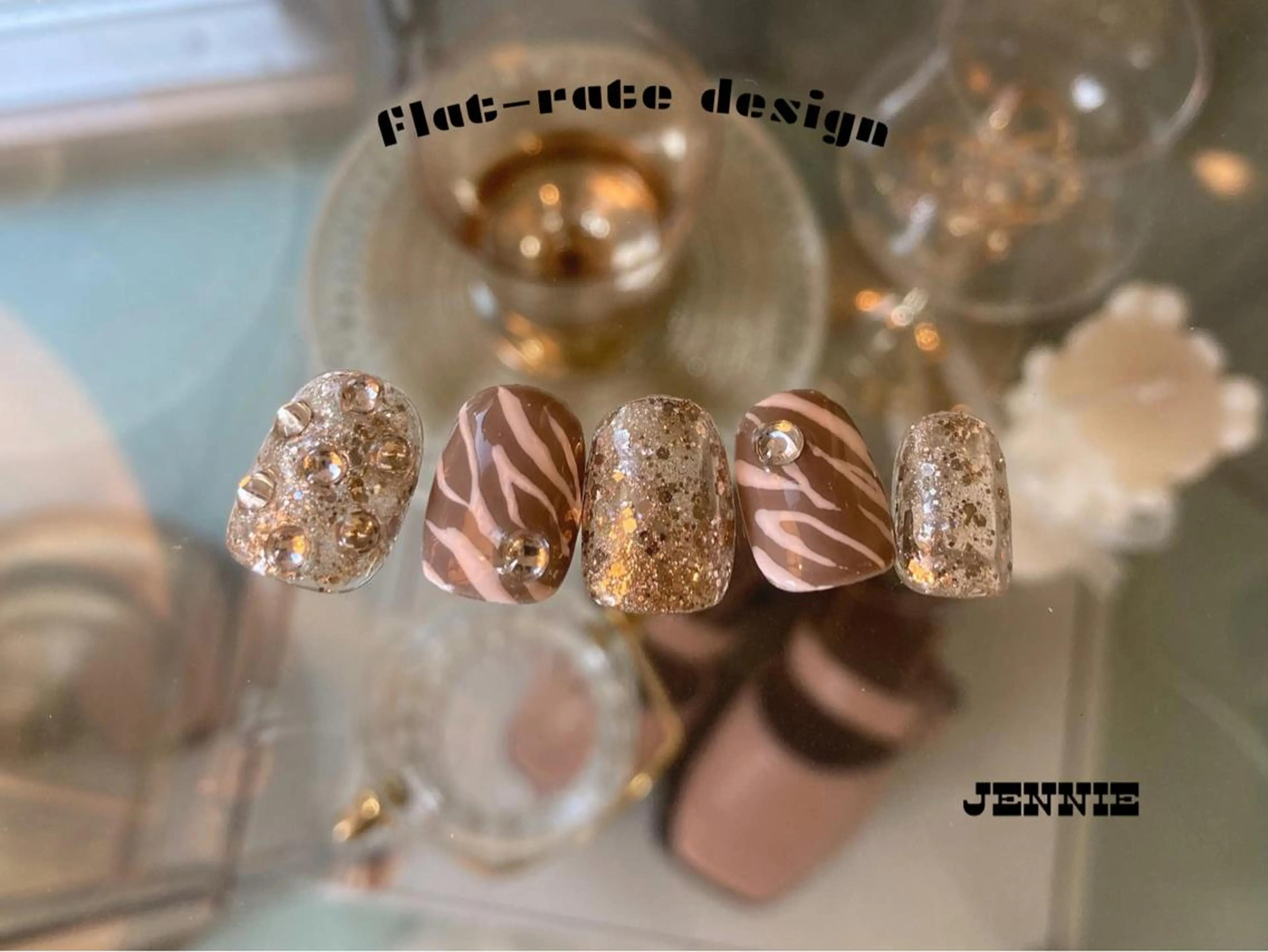 ネイル ガーリー 韓国ネイル ワンホンネイル ハンドネイル nail salon JENNIEのネイルデザイン