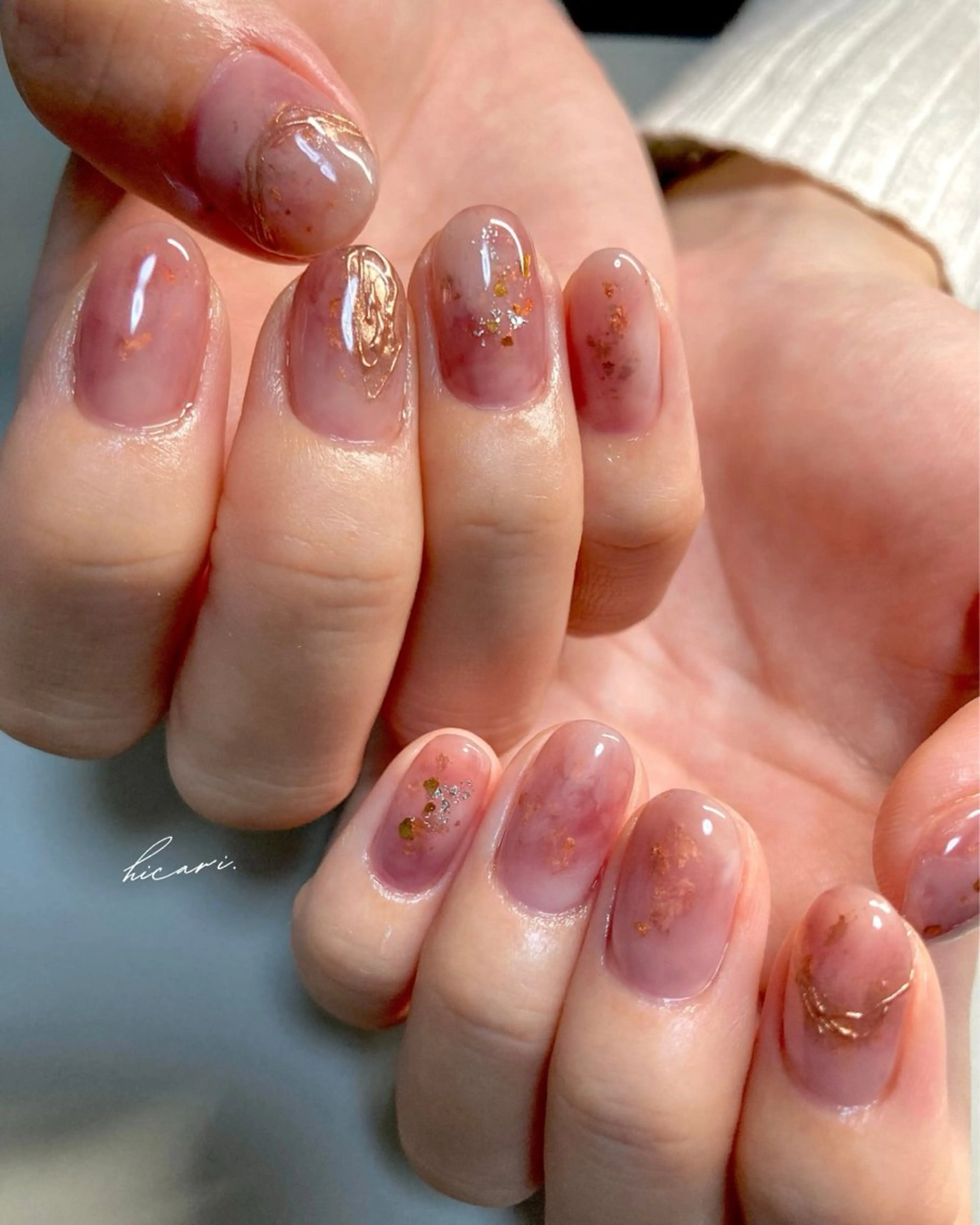 キッズ ネイル アートネイル カジュアル ジェルネイル グラデーション マグネットネイル illum hicariのネイルデザイン