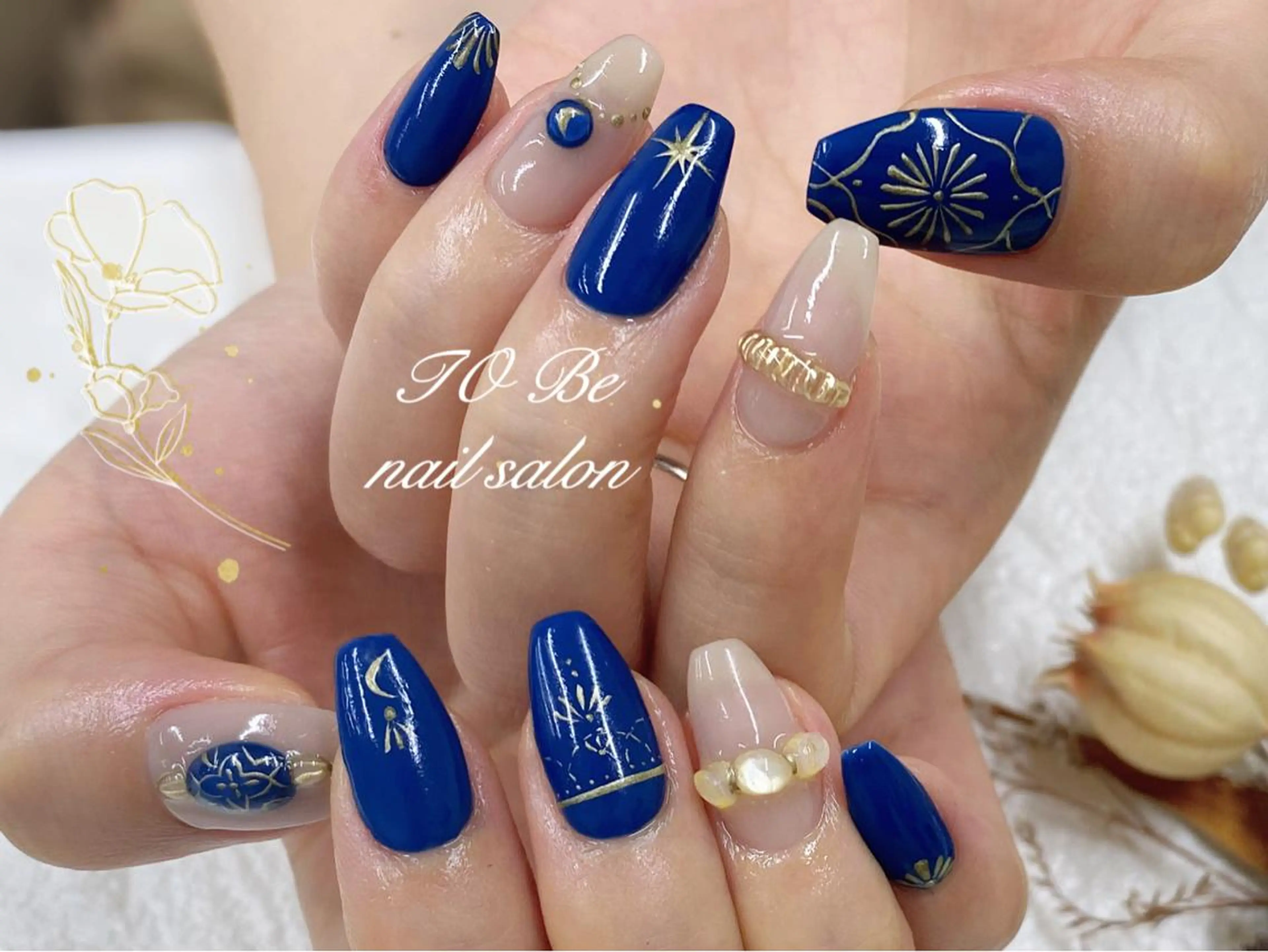 セミロング ネイル アートネイル ハンドネイル Nail Salon To Beのネイルデザイン