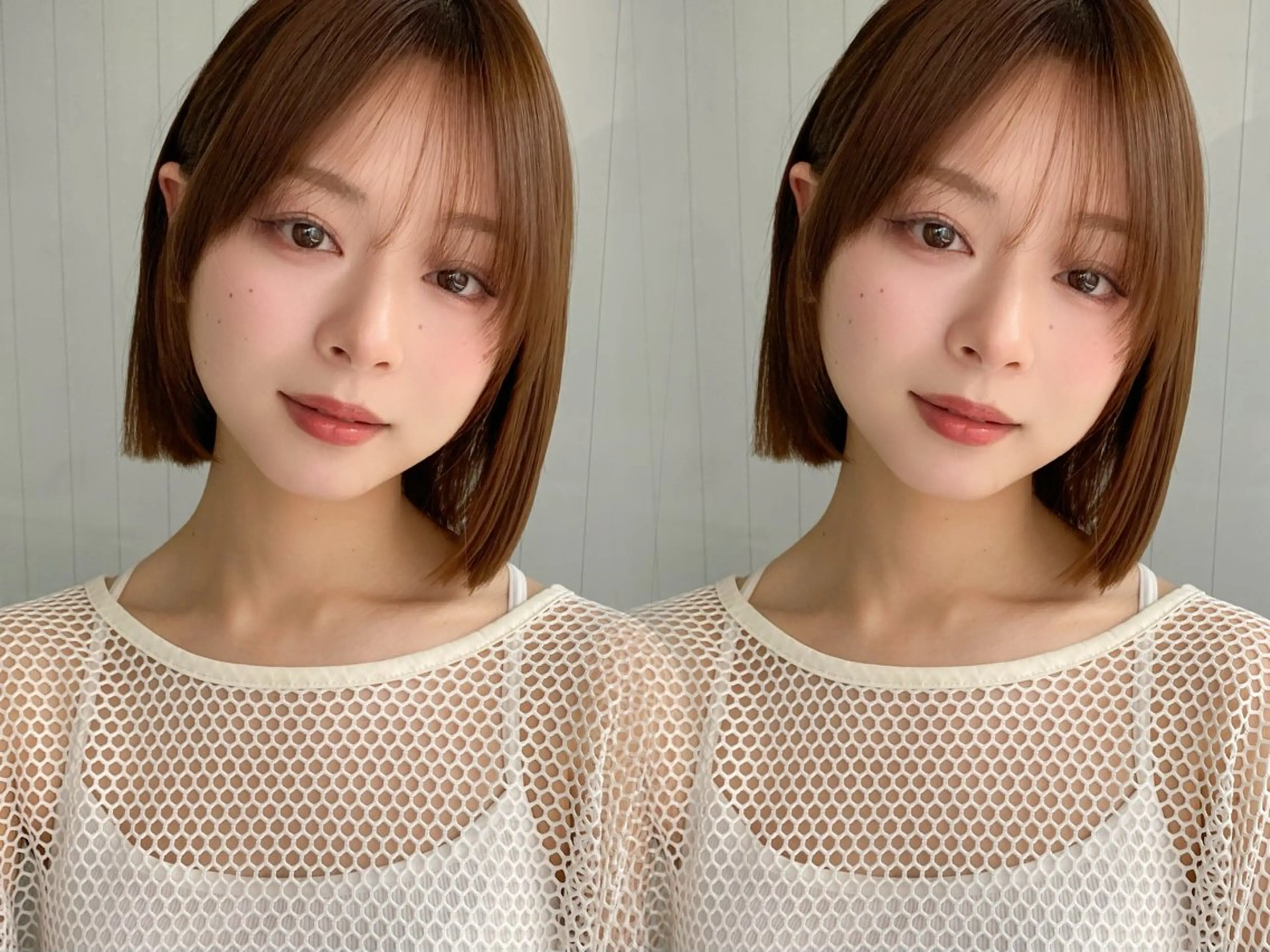 ミディアム カラー ボブ カット ヘアカラー トリートメント レイヤー×髪質改善✨ 渋谷/佐藤侑哉のヘアスタイル