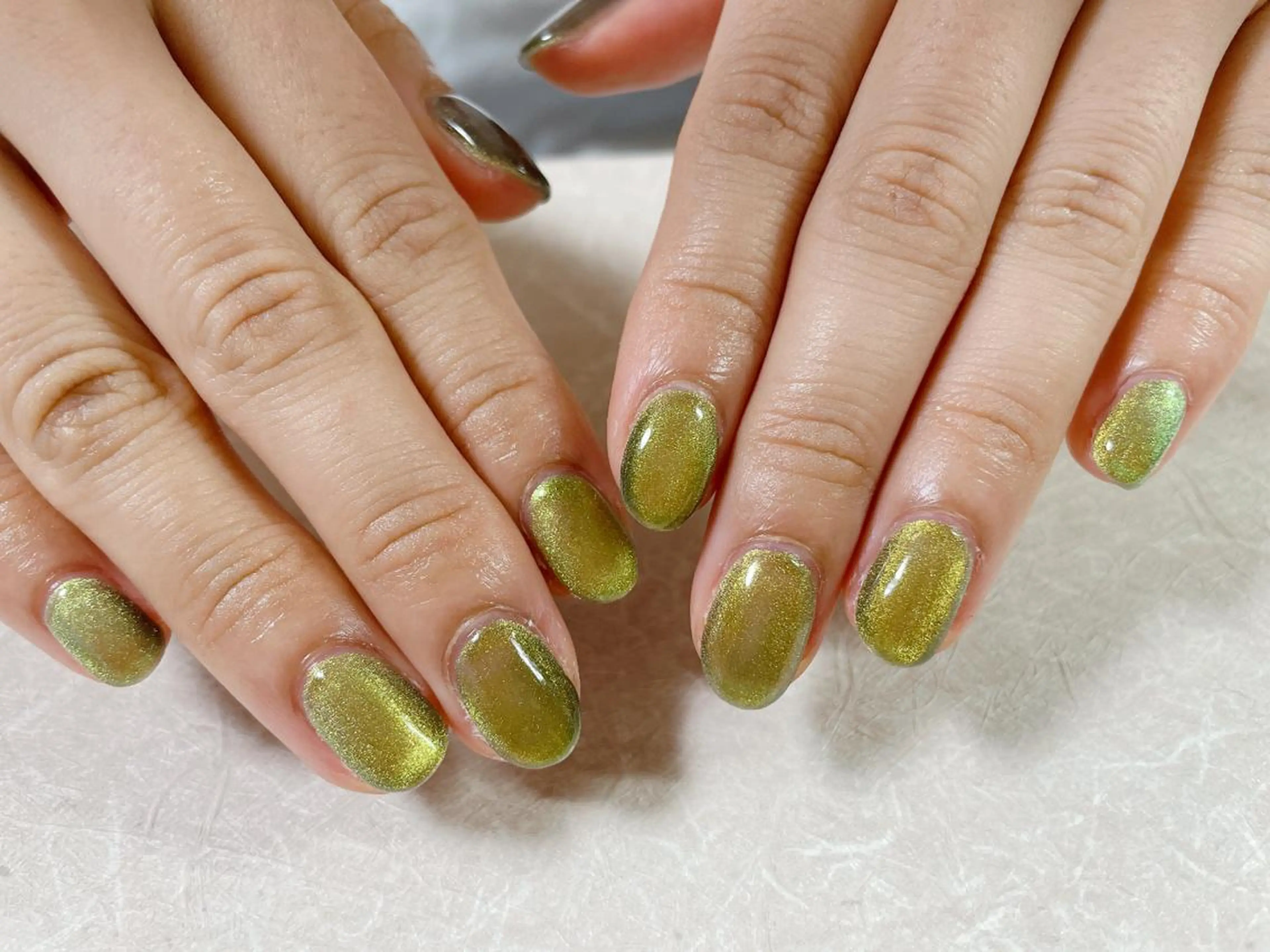 ネイル クリアネイル ゴールド マグネットネイル ハンドネイル mogunail &blowのネイルデザイン