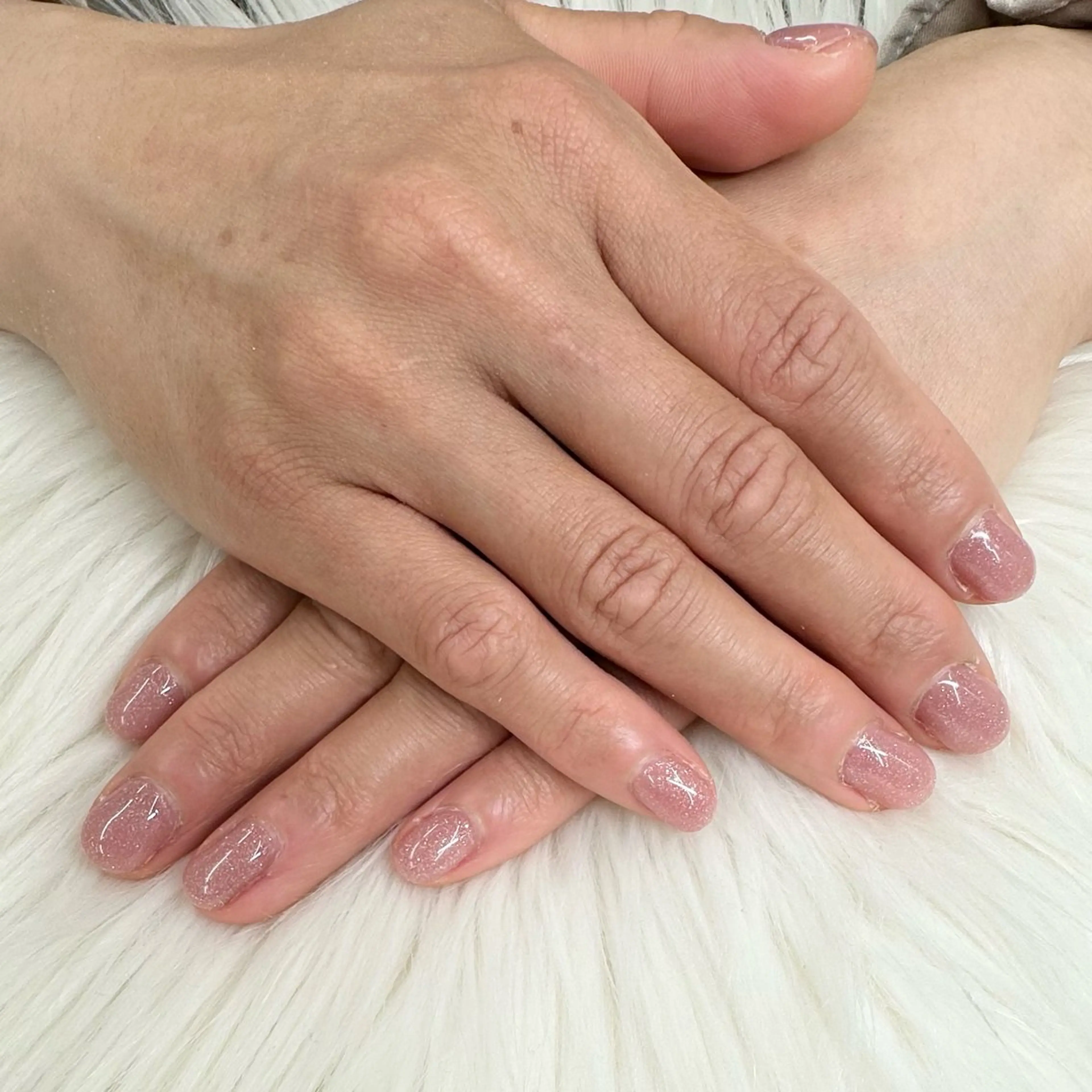 ネイル ラメ(グリッター) ピンク ハンドネイル エリクサーネイル池袋 藤倉のネイルデザイン