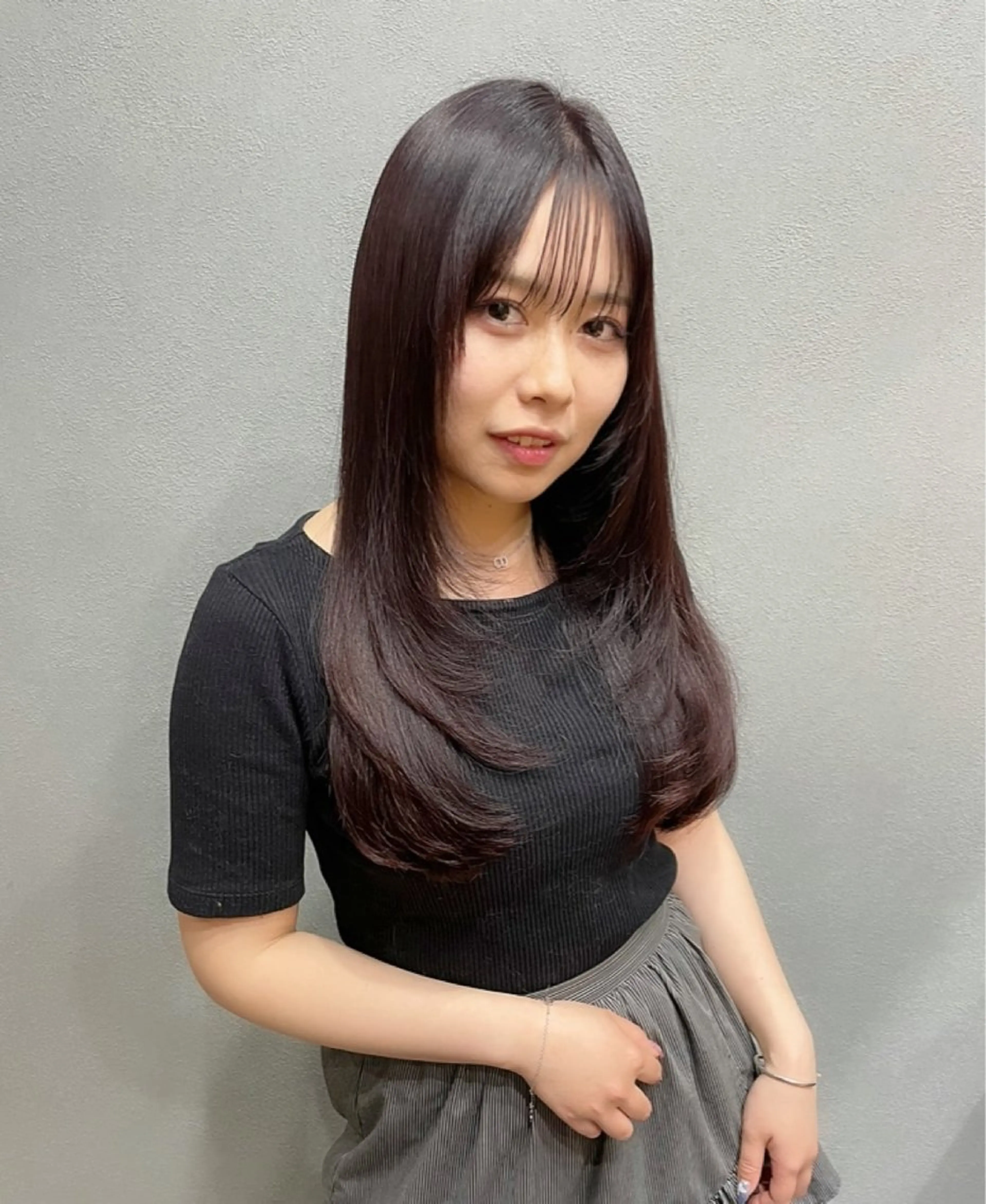 ロング カラー 縮毛矯正 トリートメント レイヤーカット/髪質 改善/矯正🤍吉田のヘアスタイル