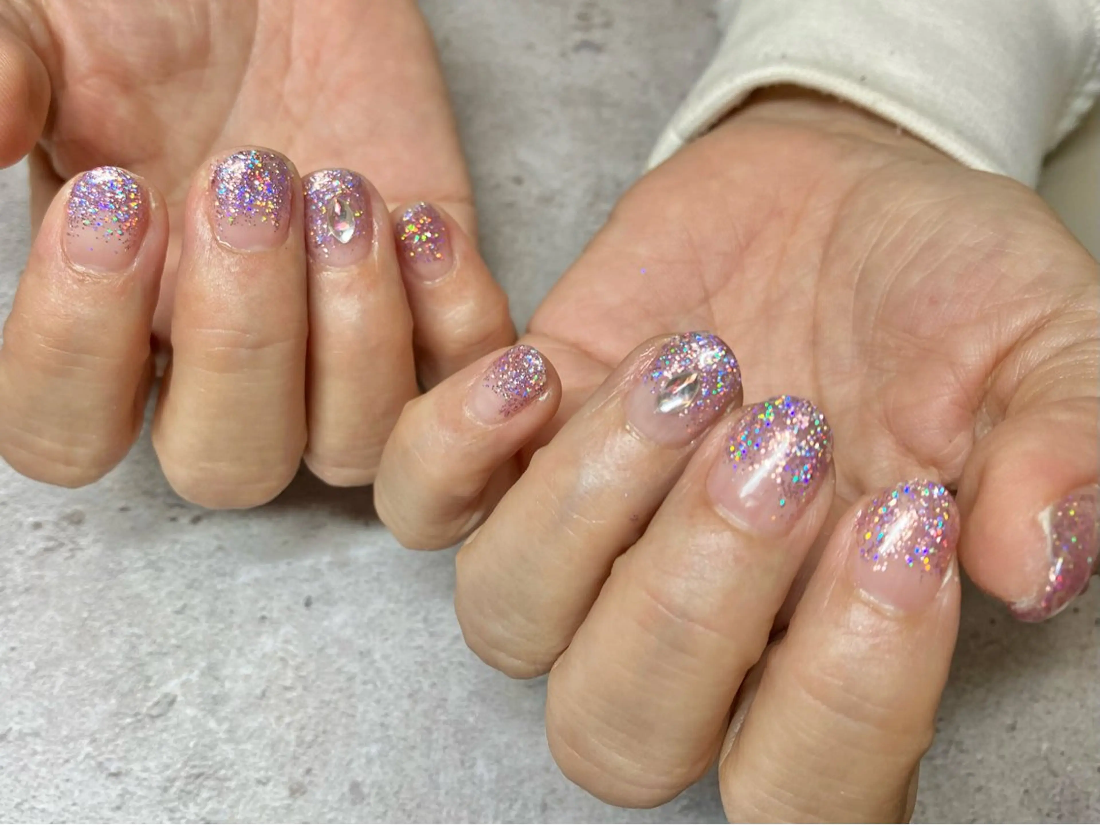 ネイル グラデーション キラキラネイル ラメ(グリッター) ラメグラデーション COCO Nail　光が丘駅近のネイルデザイン