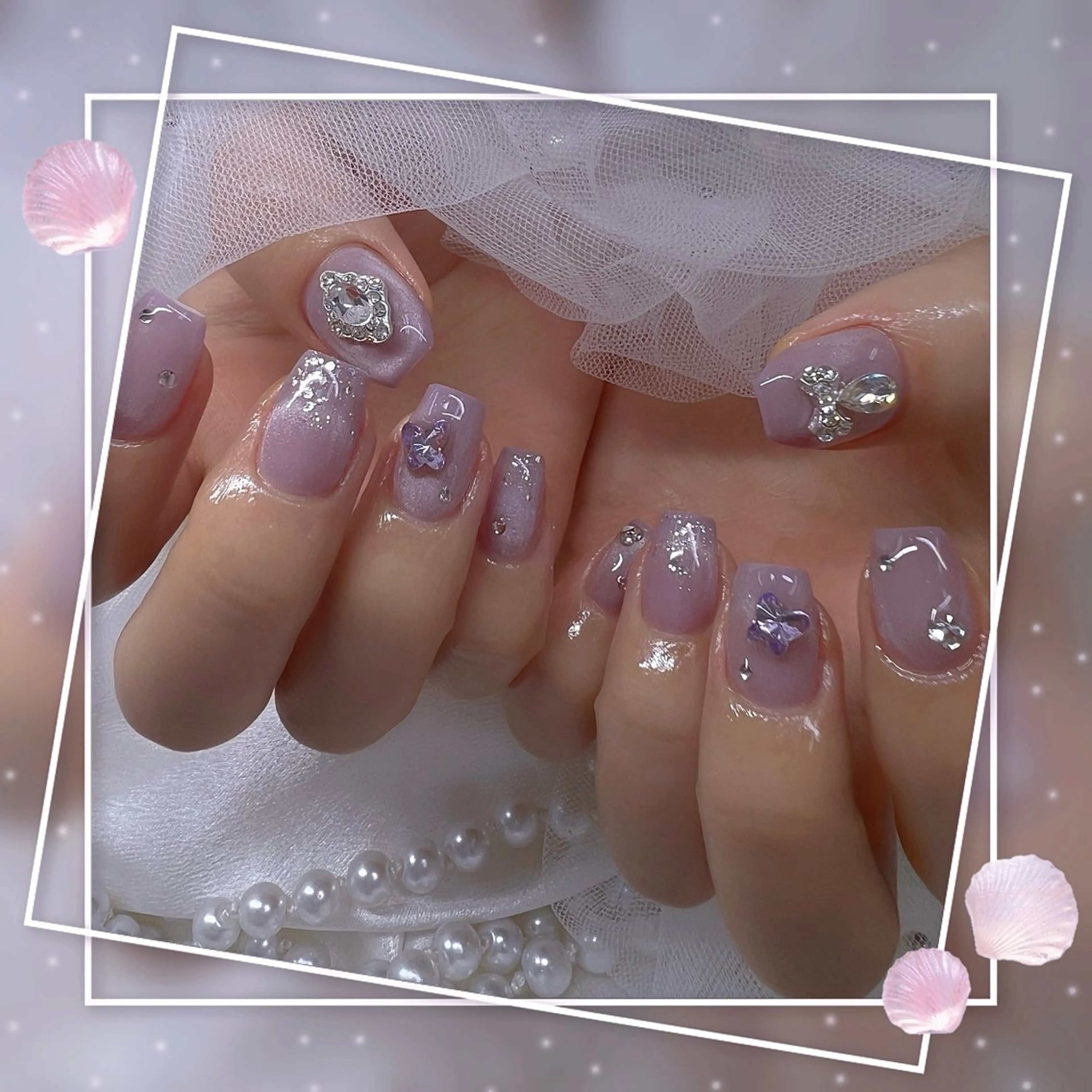 ネイル チークネイル フレンチネイル ガーリー グラデーション マグネットネイル ハンドネイル Chill Nailsalonのネイルデザイン
