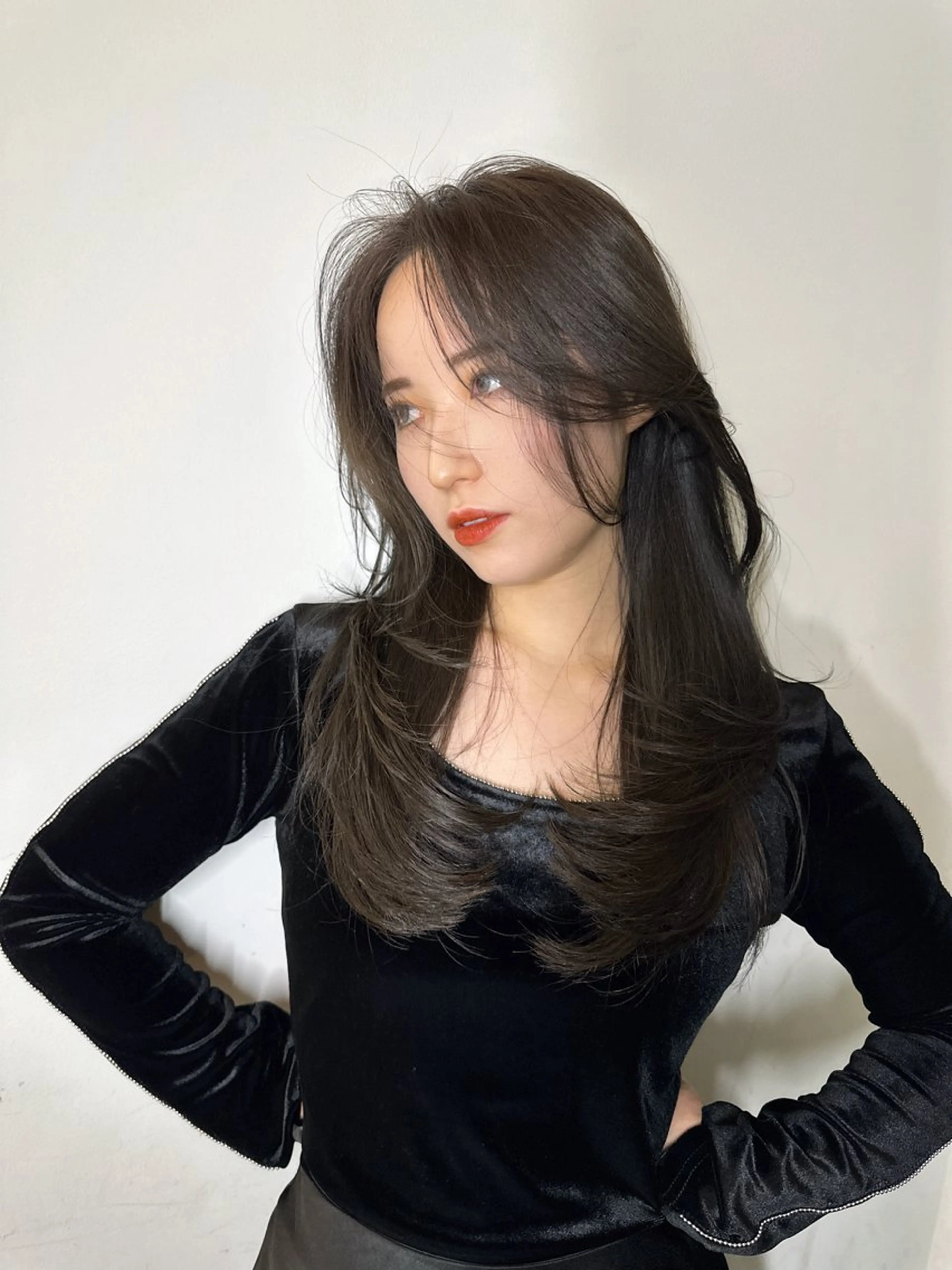 ロング カラー レイヤーカット ワンホンレイヤー ワンホンヘア カット ヘアカラー トリートメント ワンホン/エクステ ケラチン/Kaitoのヘアスタイル