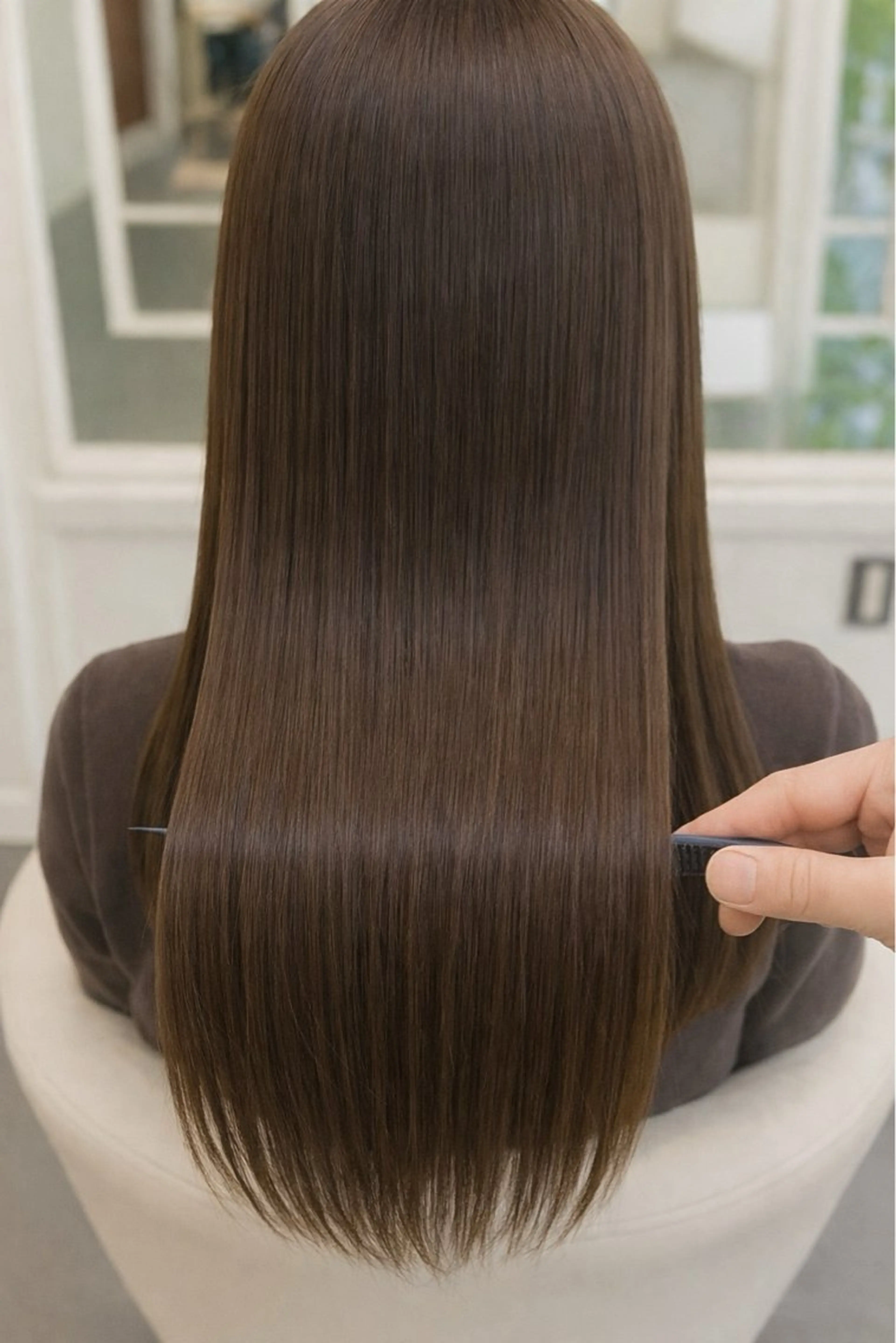 セミロング 髪質改善 縮毛矯正 林田 幸一のヘアスタイル