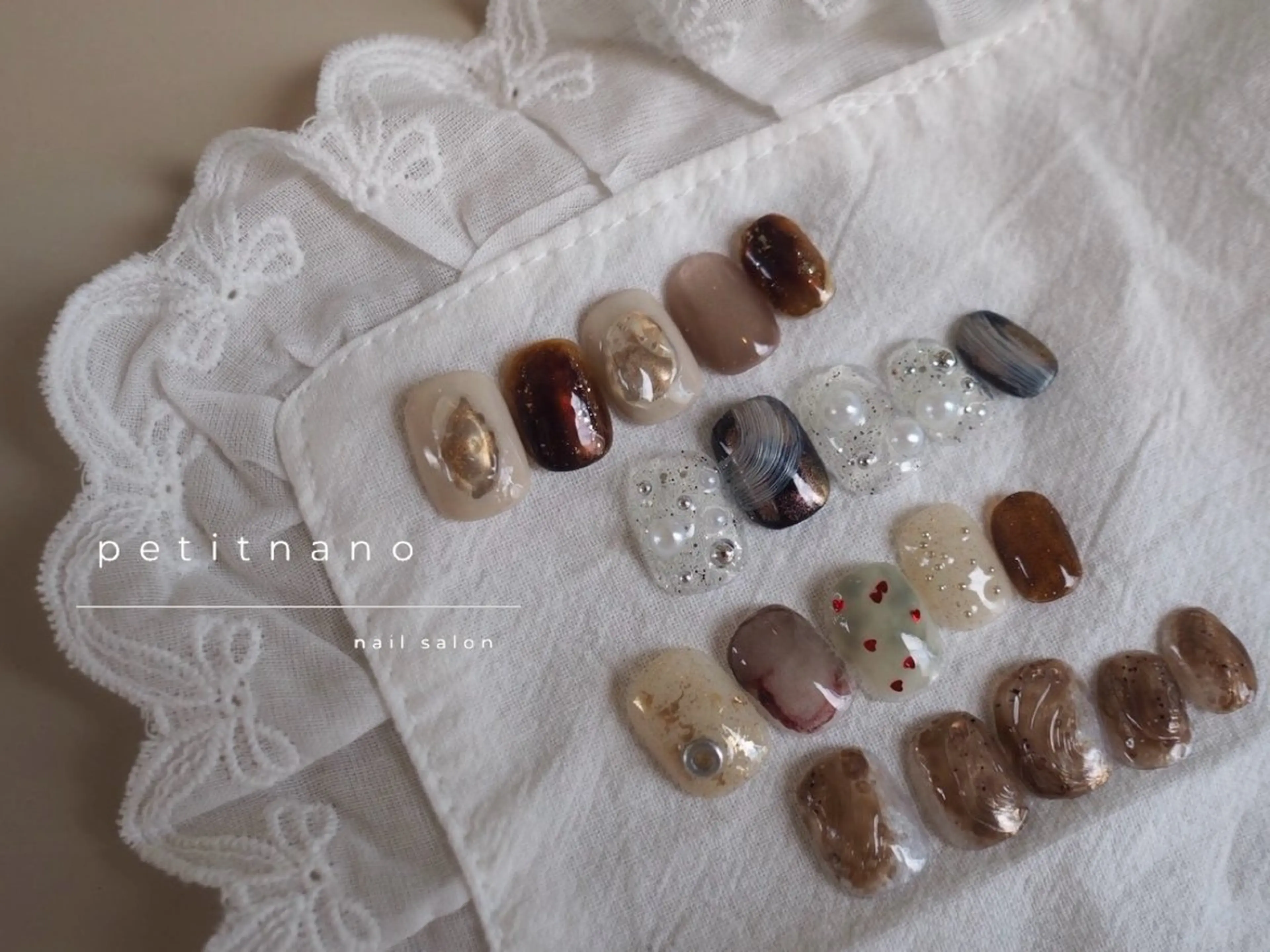 ネイル ブラウン ニュアンスネイル 春ネイル nail‪◯ petitnanoのネイルデザイン