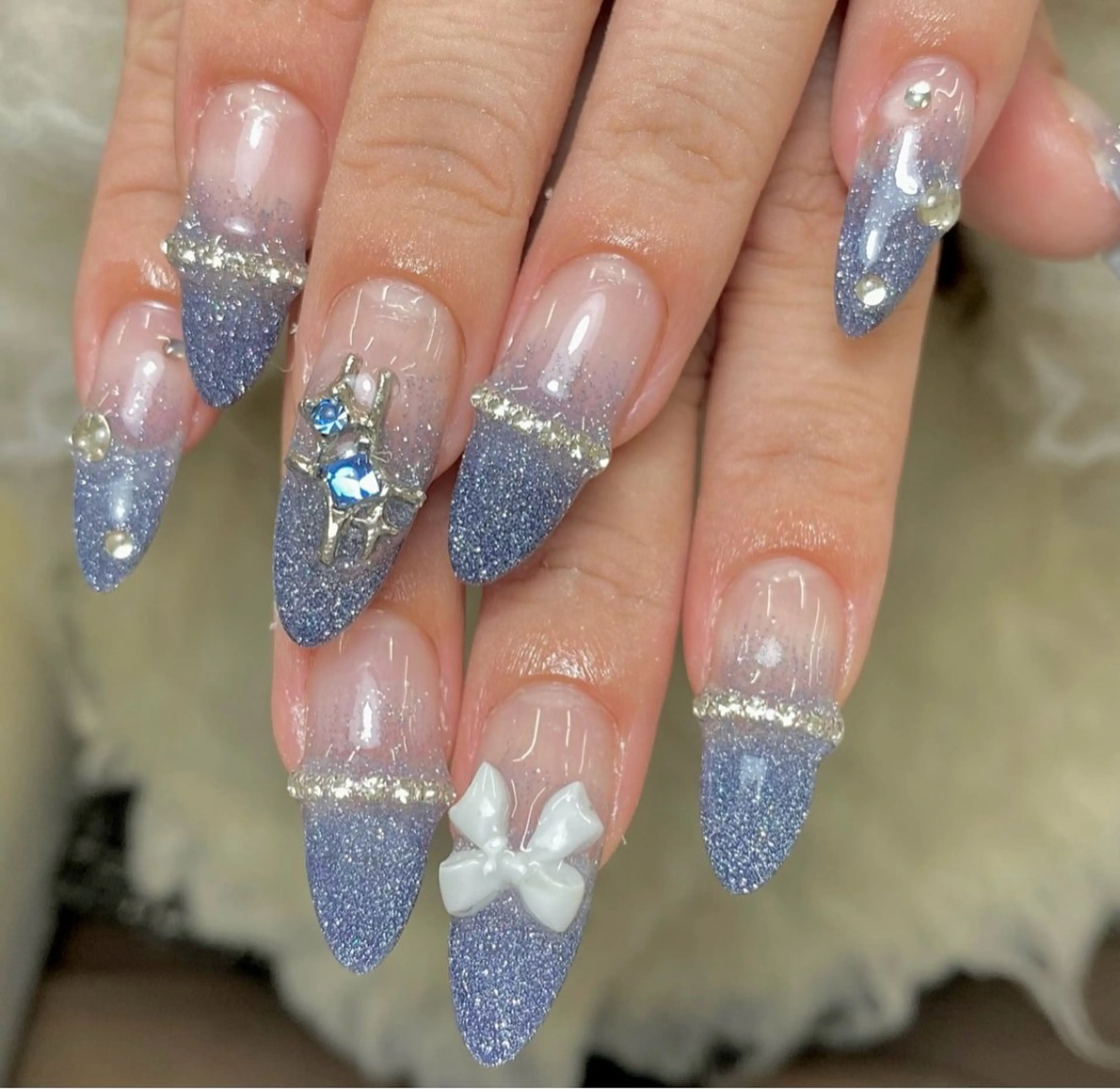 🩵ラメグラデーション【オフあり】の写真